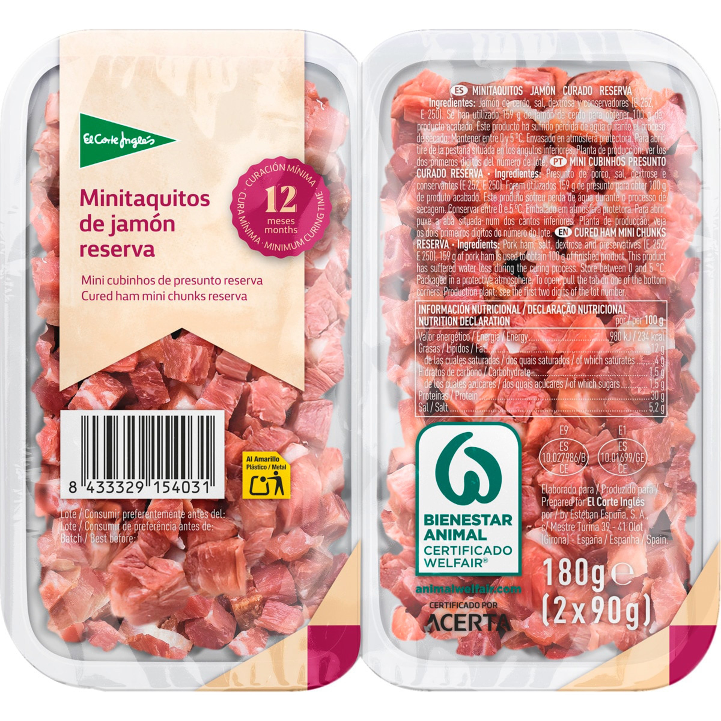 Mini Taquitos de Presunto unidade 180 g