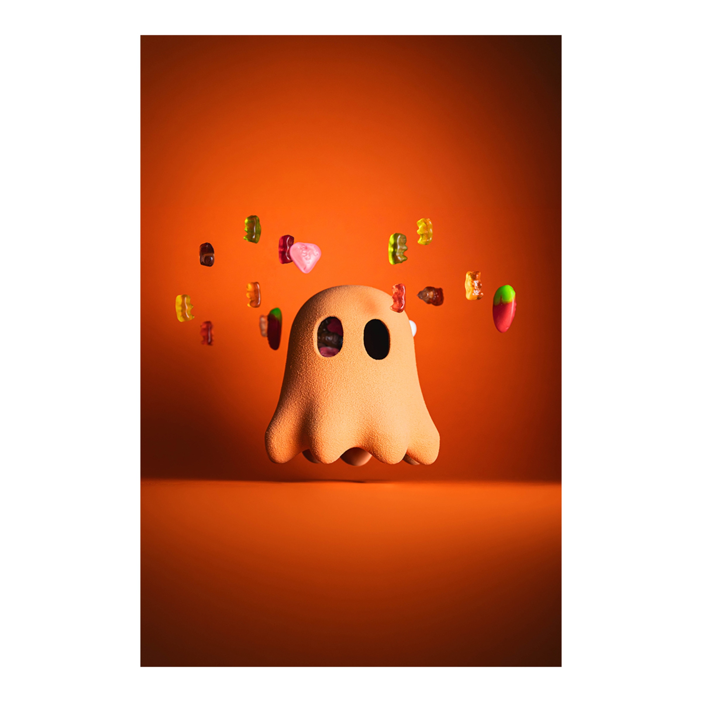 Imagen 5 de Figura de chocolate con leche fantasma naranja Bubo
