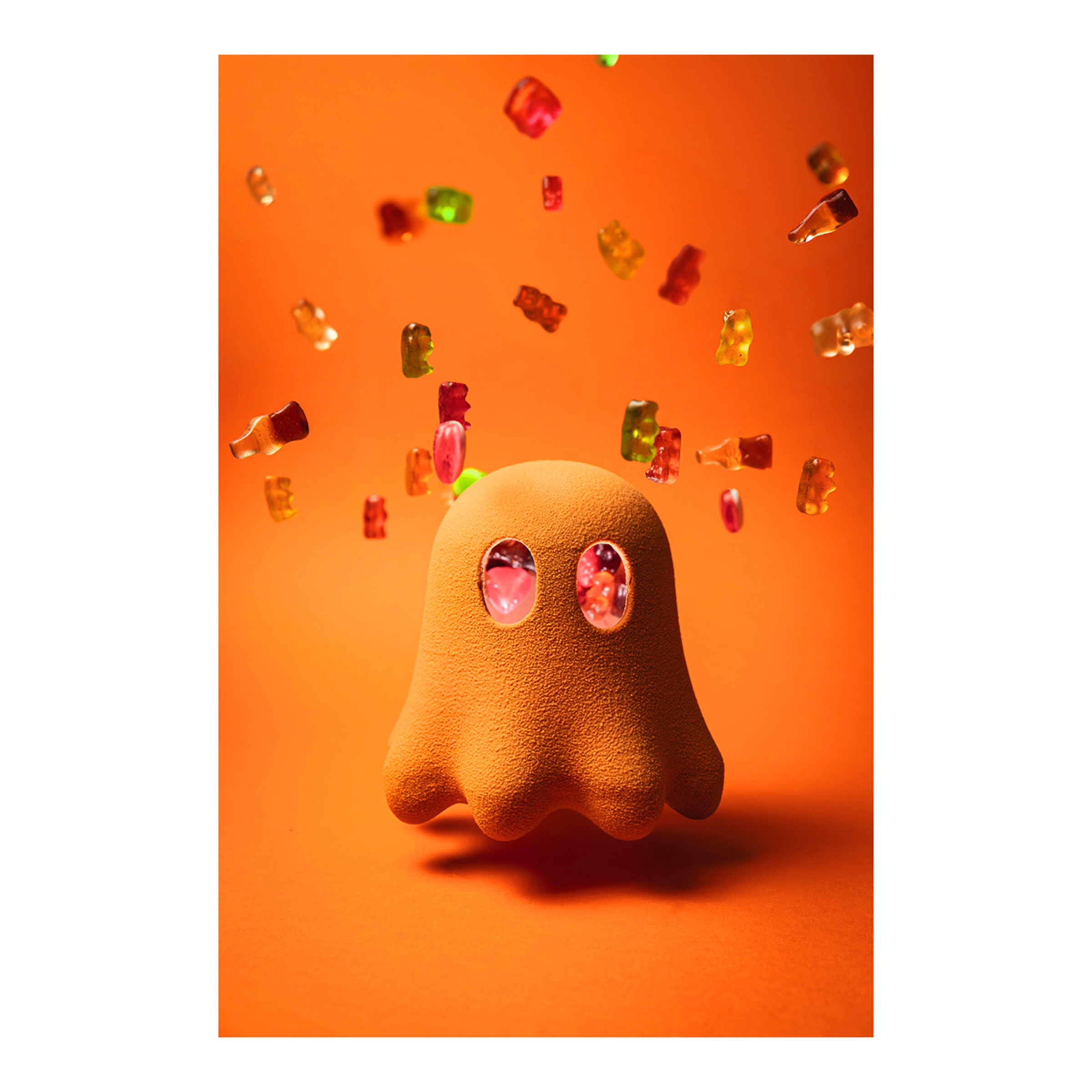 Imagen 4 de Figura de chocolate con leche fantasma naranja Bubo