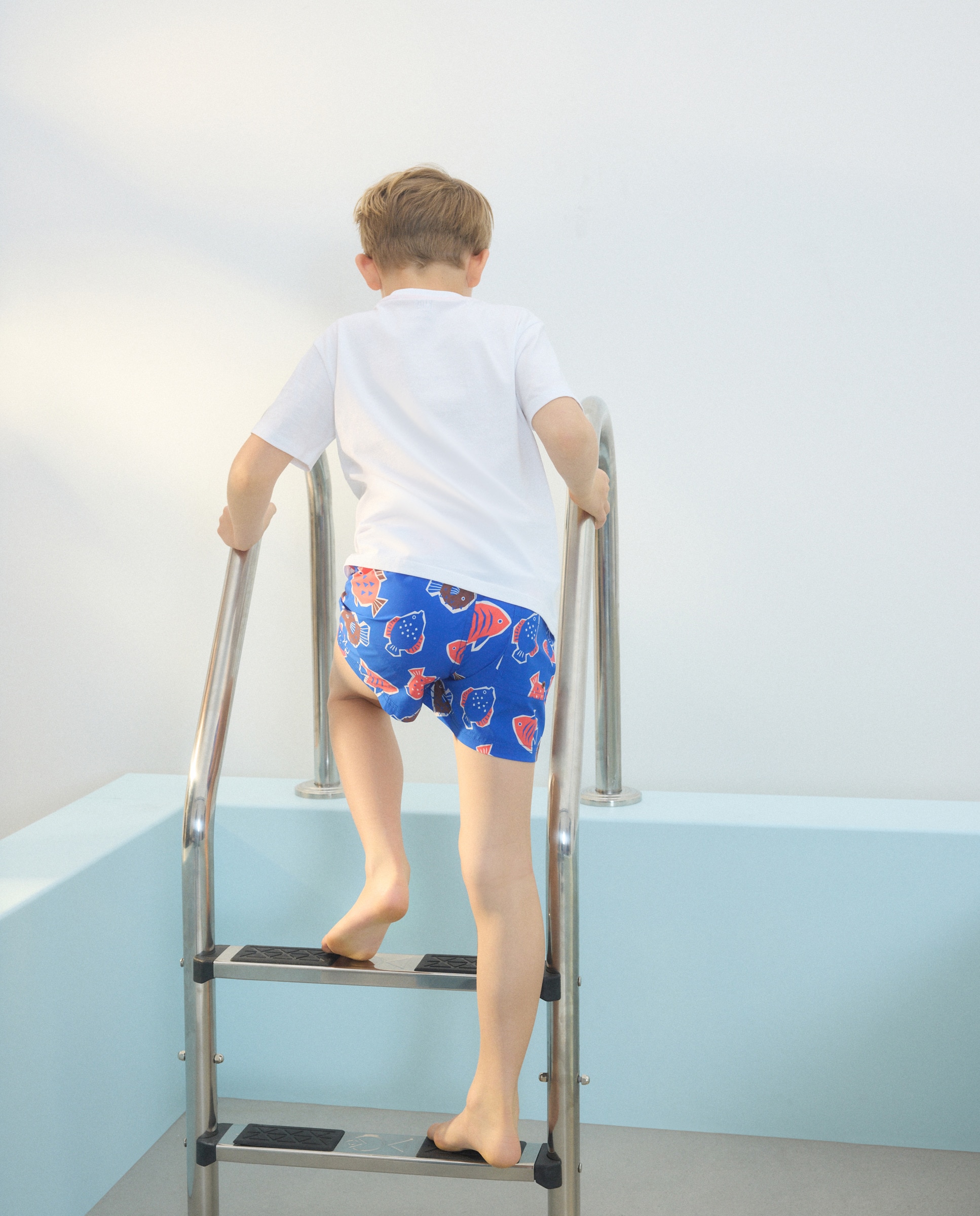 Calções de Banho com Estampados de Desenhos Azul-3