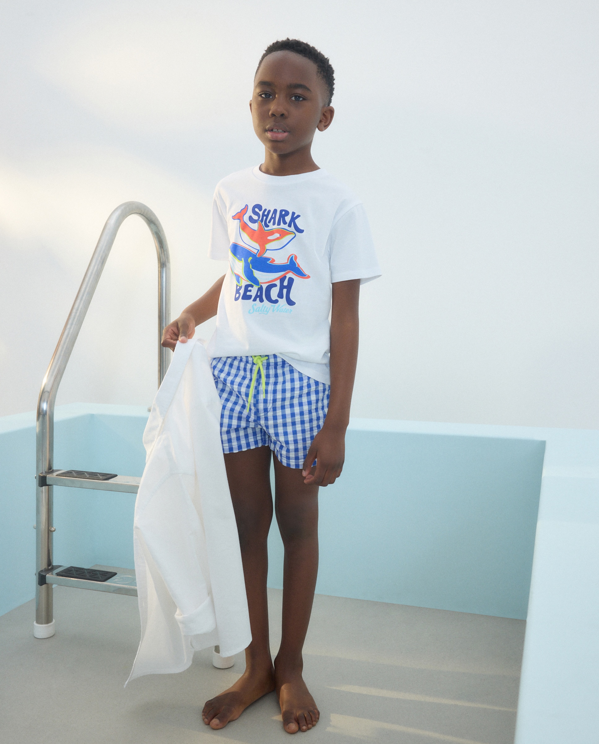 Calções de Banho de Algodão Bordado Kids El Corte Inglés Azul-4