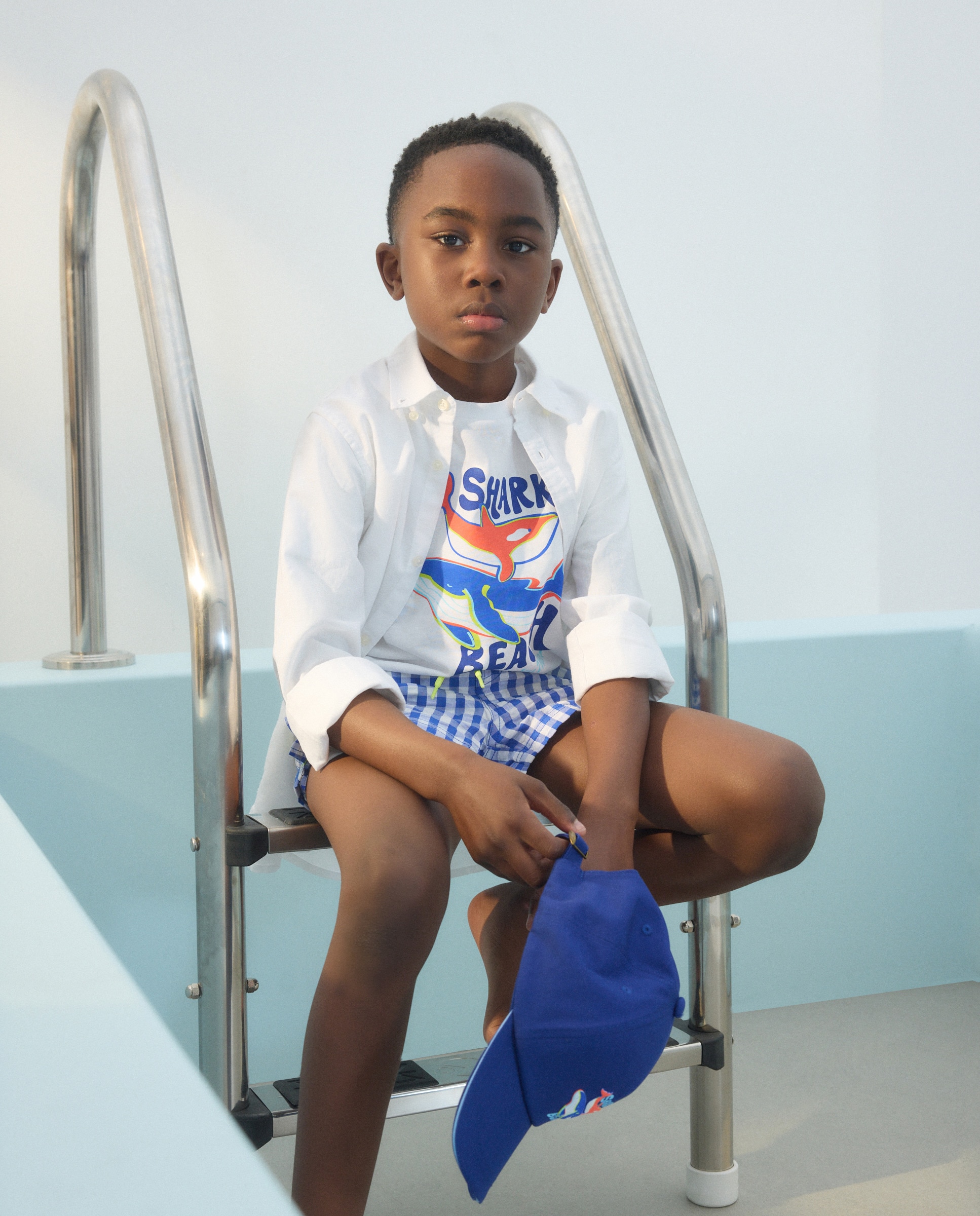 Calções de Banho de Algodão Bordado Kids El Corte Inglés Azul-2