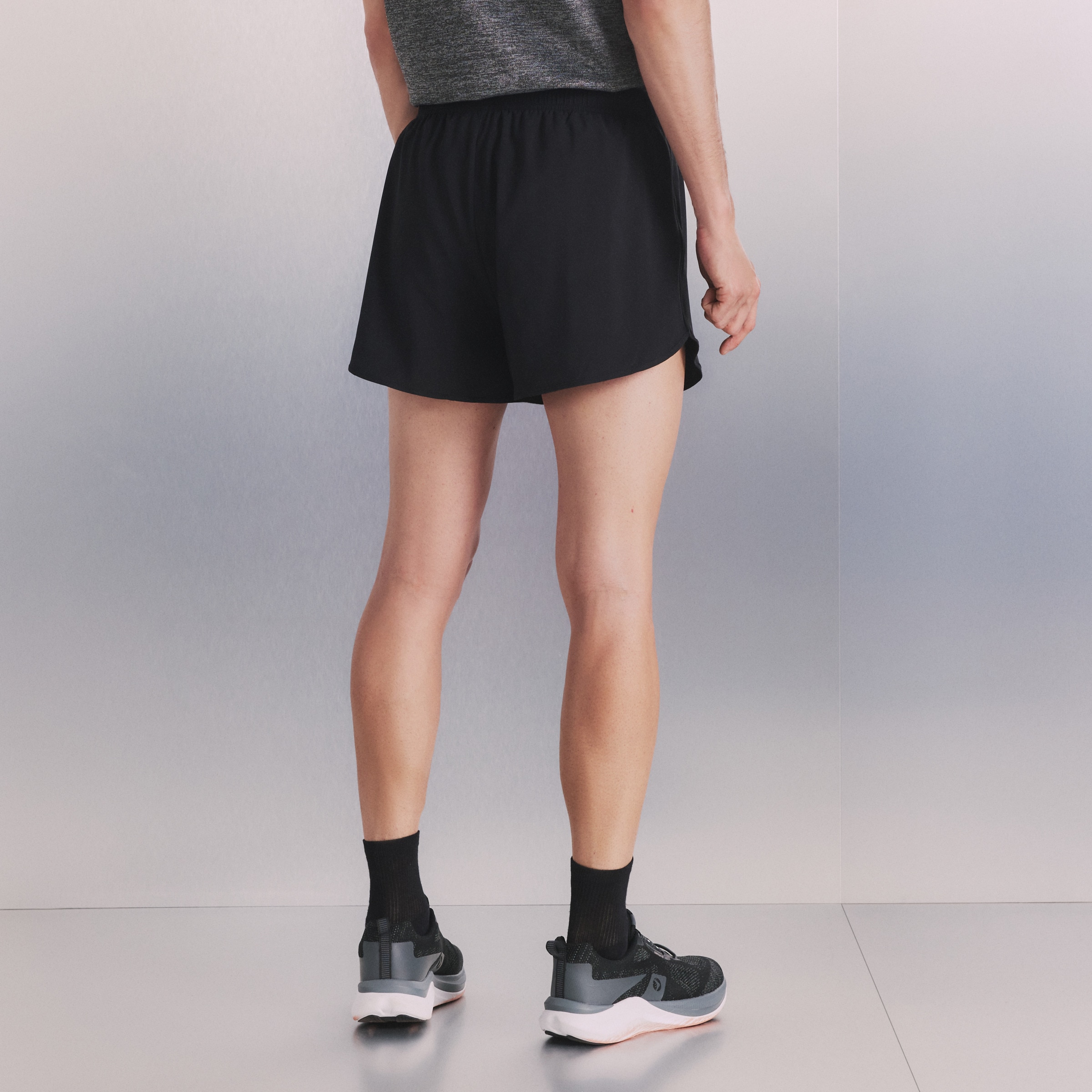 Calções de 3" de Running de Homem Preto-3