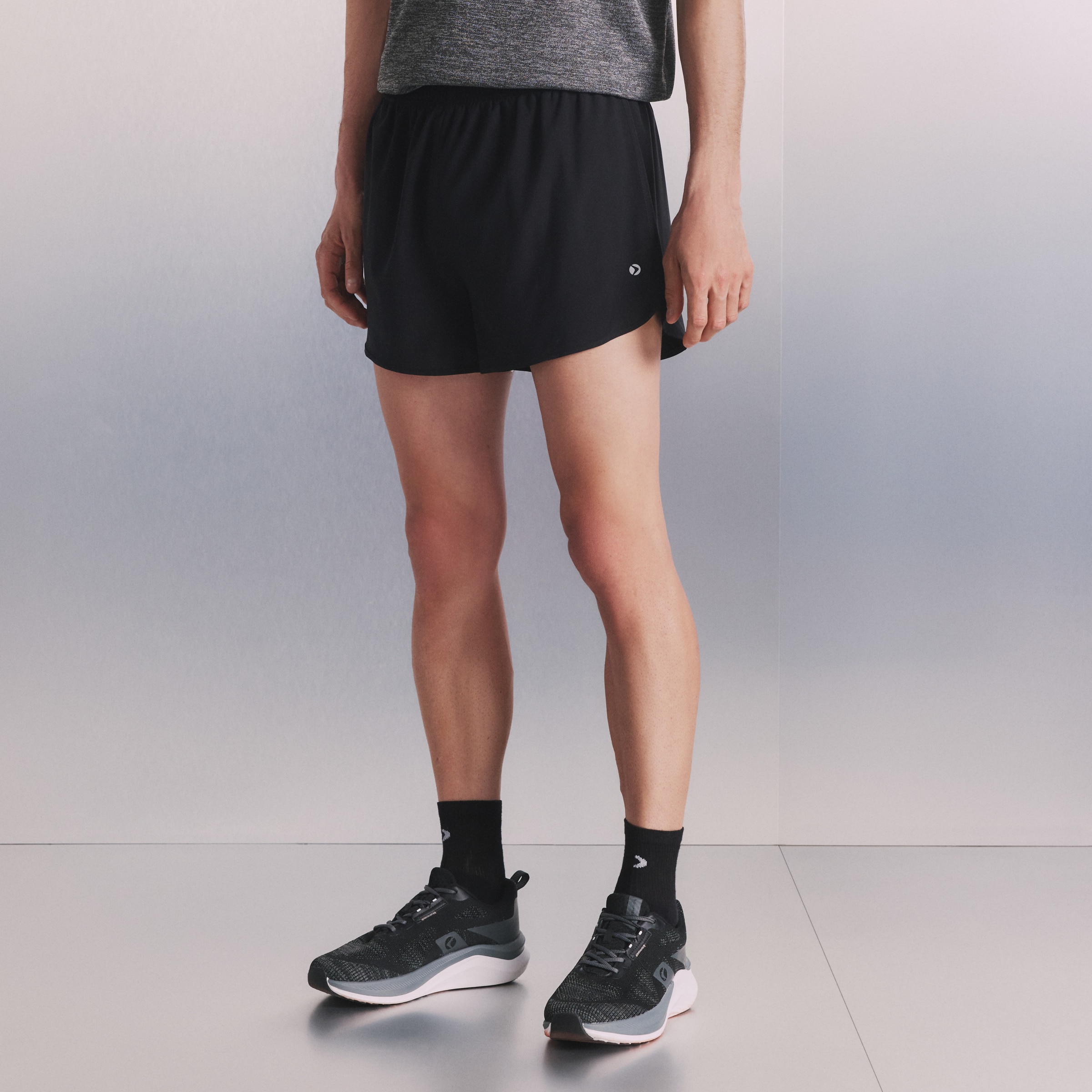 Calções de 3" de Running de Homem Preto-2