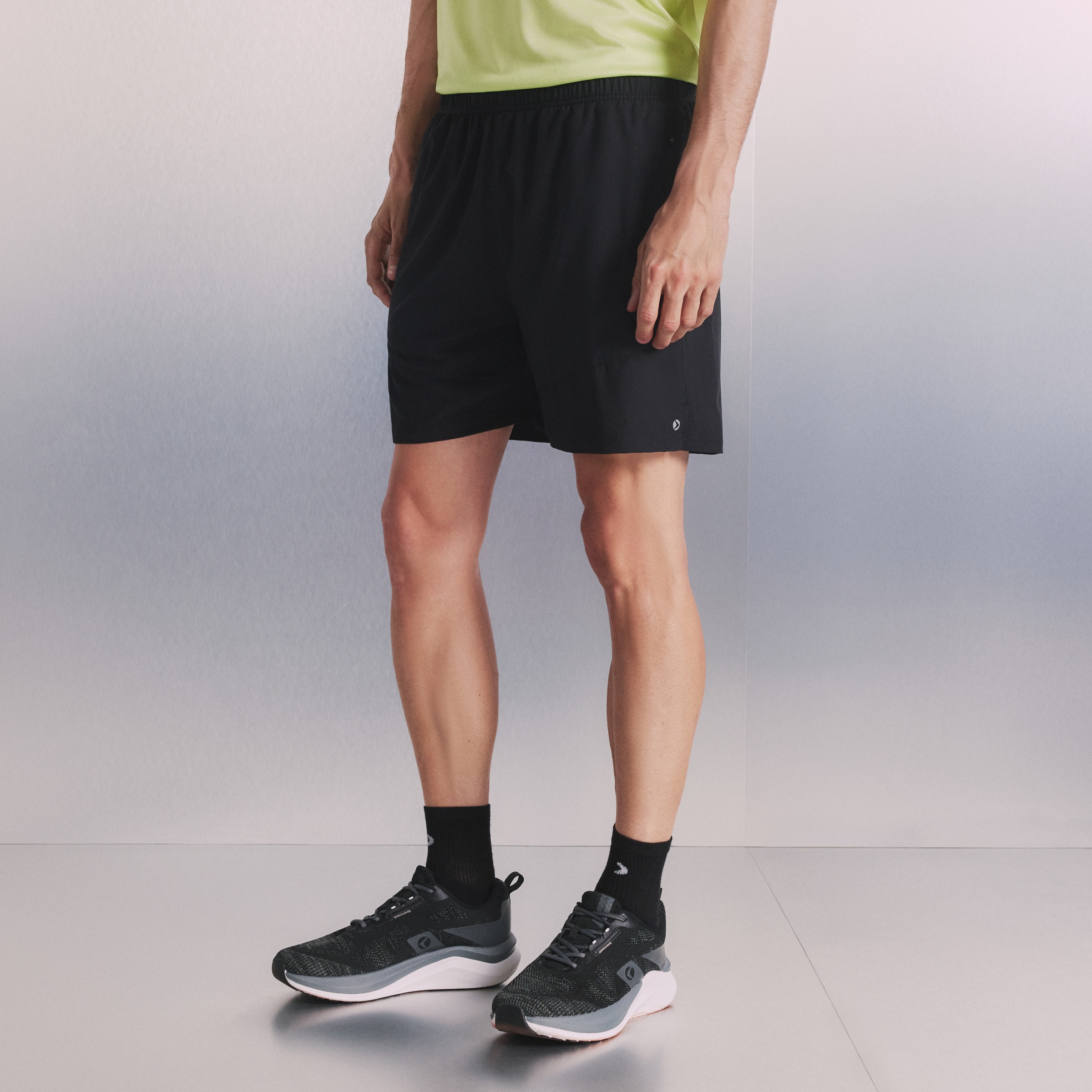 Calções de 5" de Running de Homem Preto-2