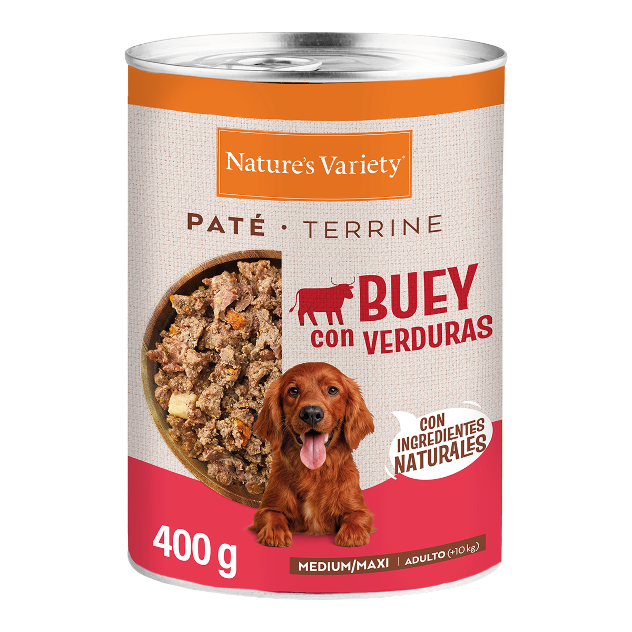 Imagen 0 de Comida húmeda para perros adultos medianos y grandes Nature´s Variety paté buey con verduras 400g