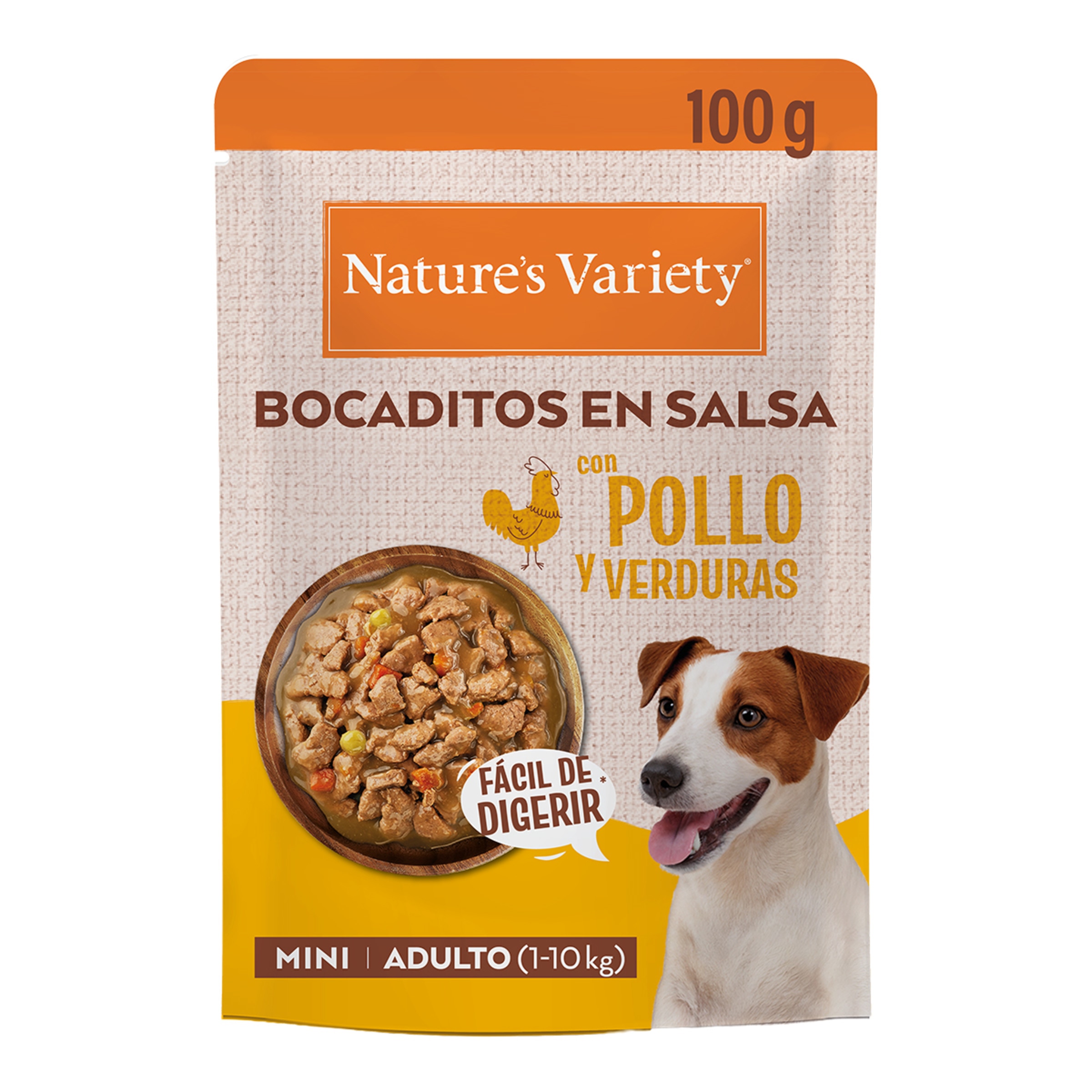 Imagen 0 de Comida húmeda para perros adultos mini Natures Variety bocaditos en salsa pollo y verduras 100g