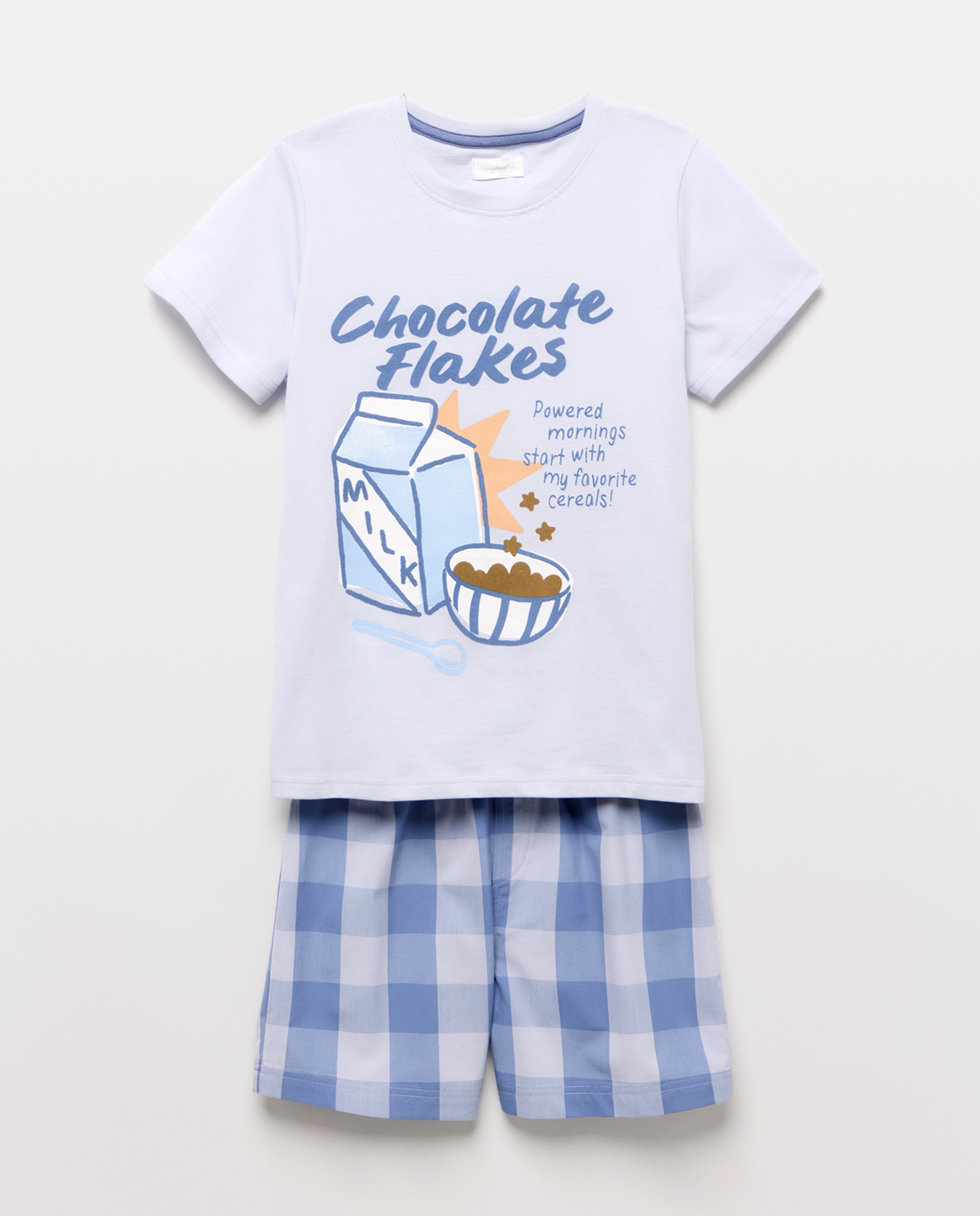Imagem 0 de Pijama de Manga Curta e Calças aos Quadrados
