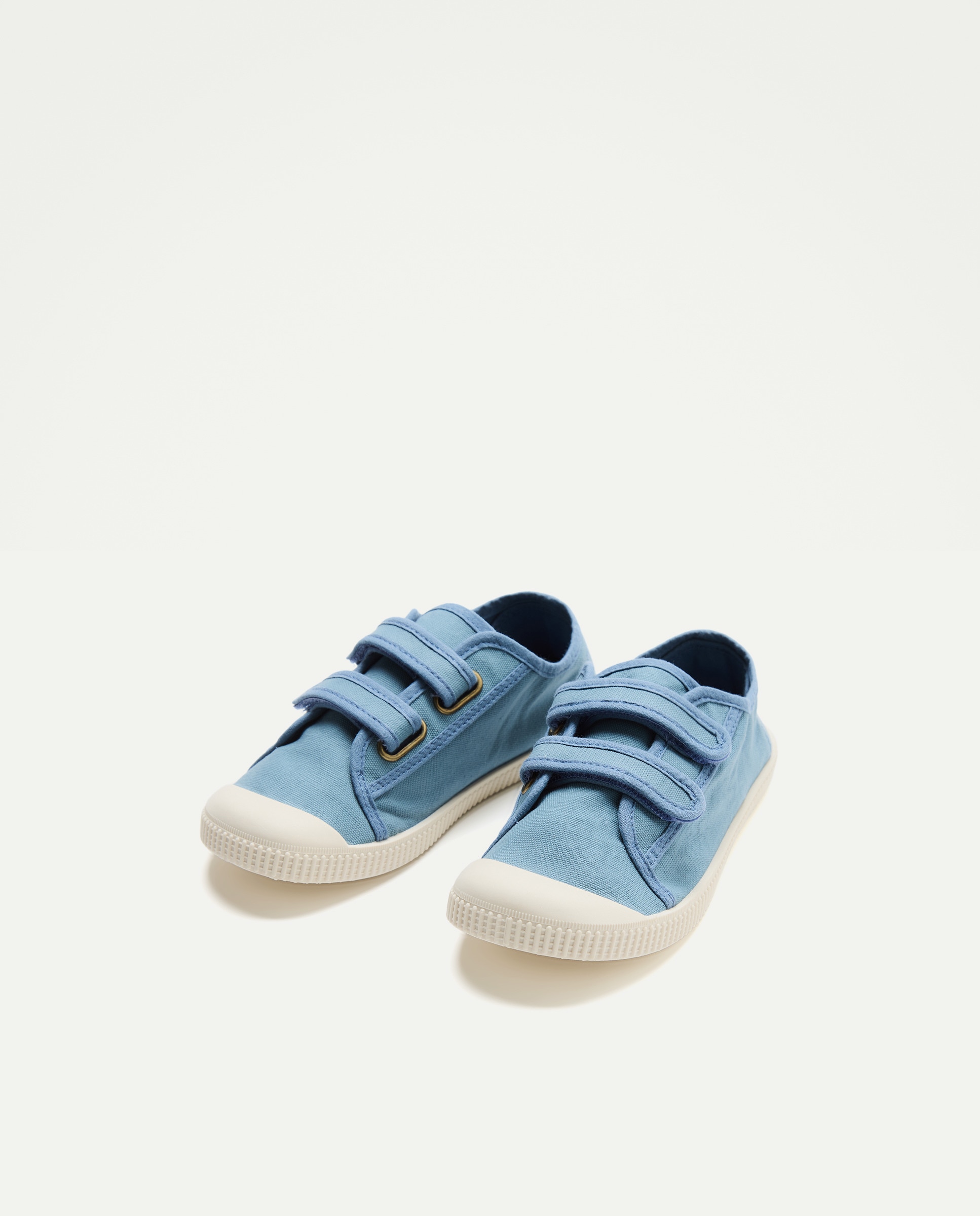 Lona infantil contrastes con velcro suela flexible 400 Azul-2