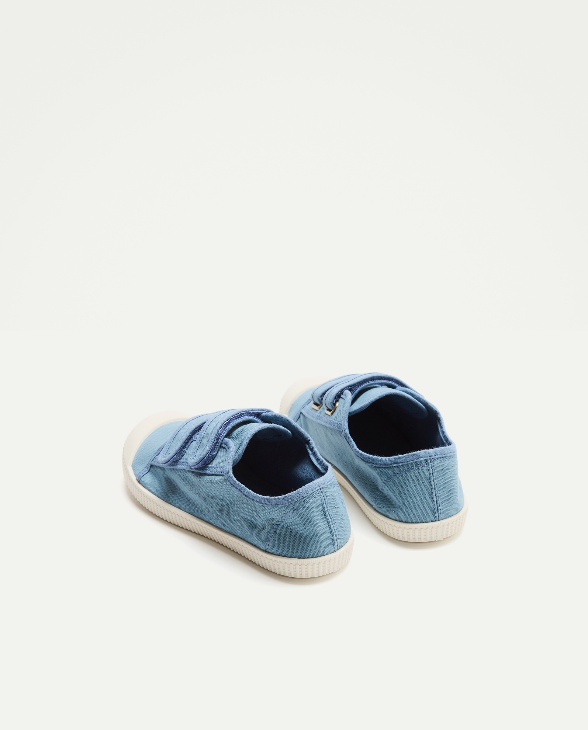 Lona infantil contrastes con velcro suela flexible 400 Azul-3