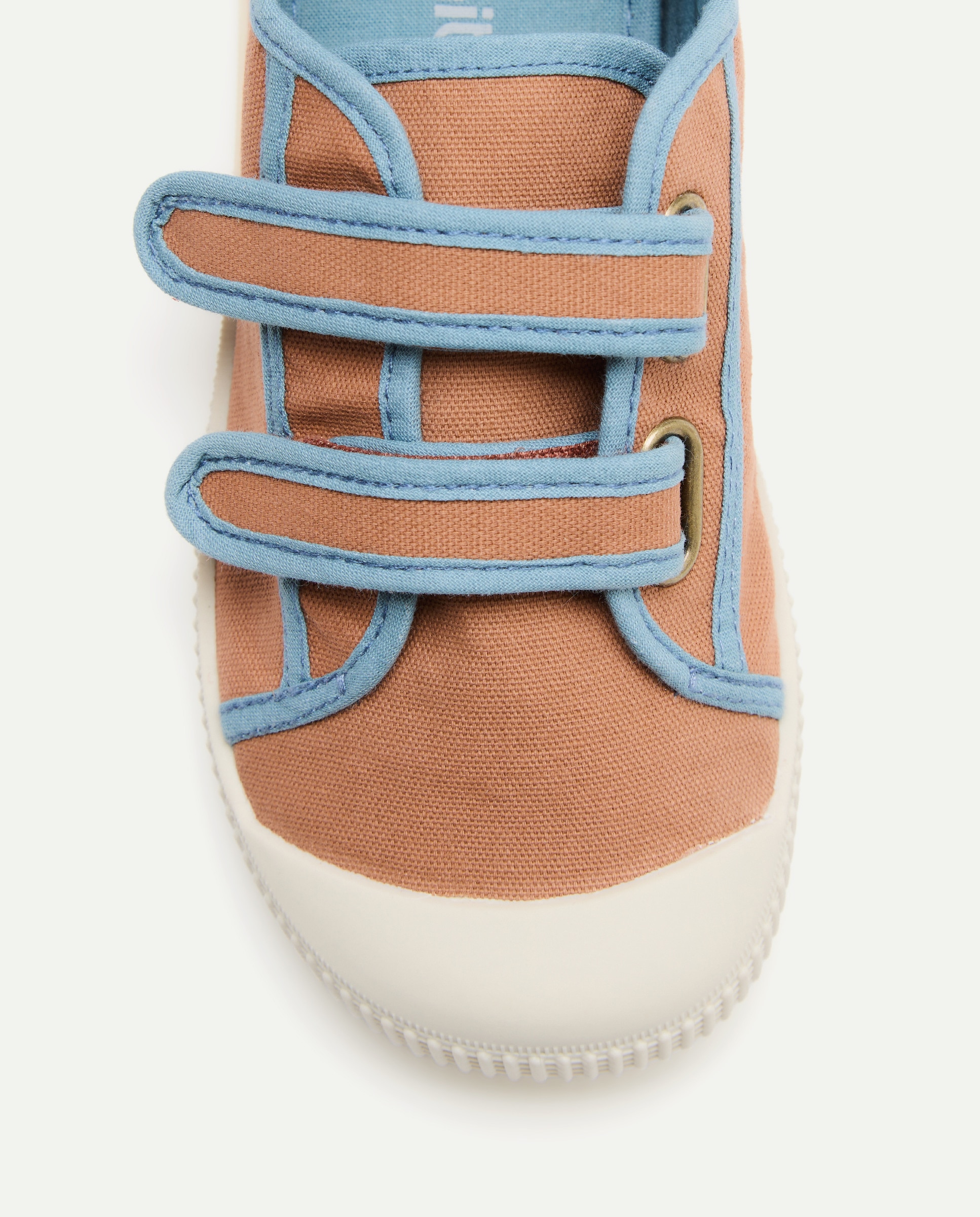 Lona infantil contrastes con velcro suela flexible Naranja quemado-5