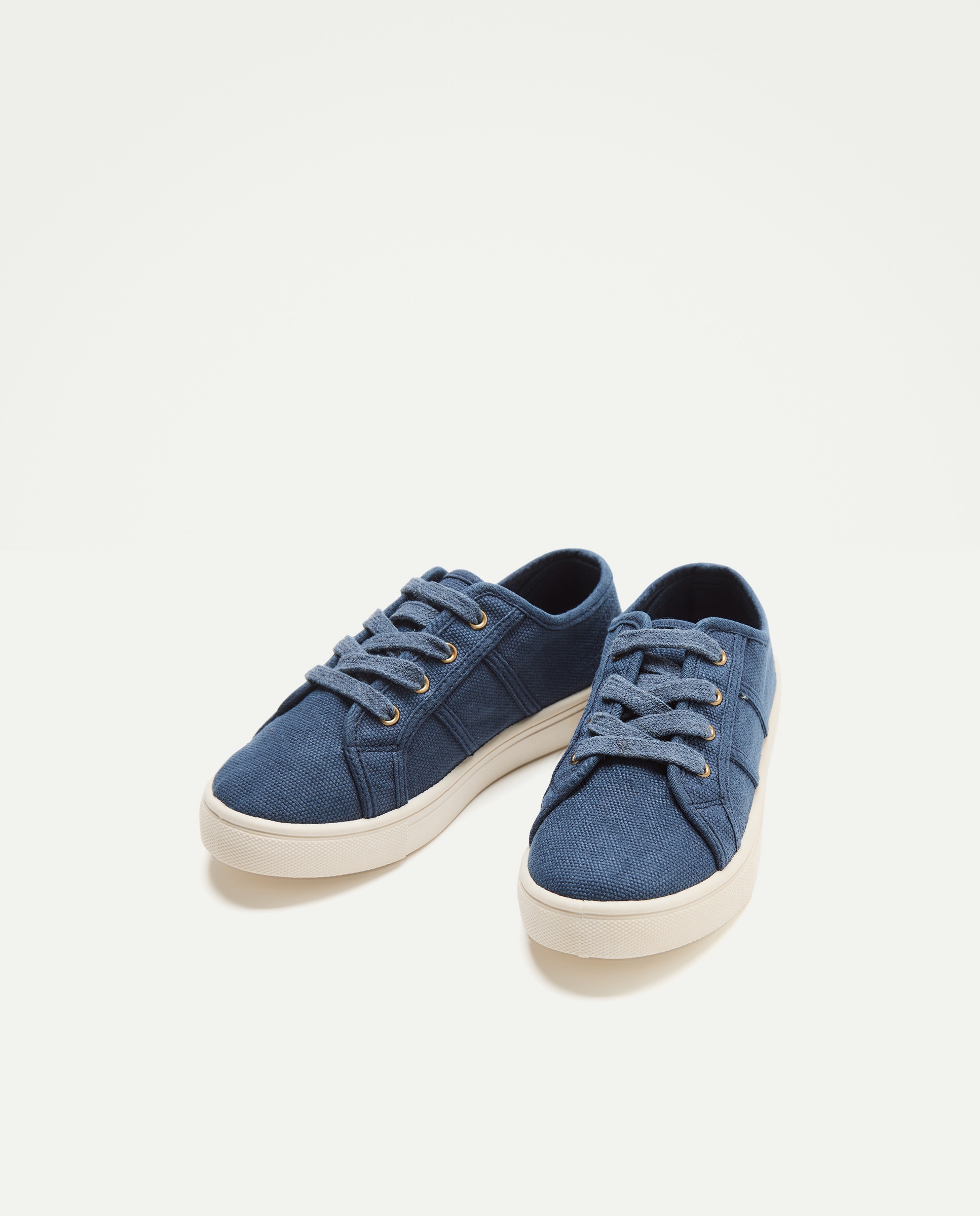 Lona infantil canvas con cordones Azul marino-2
