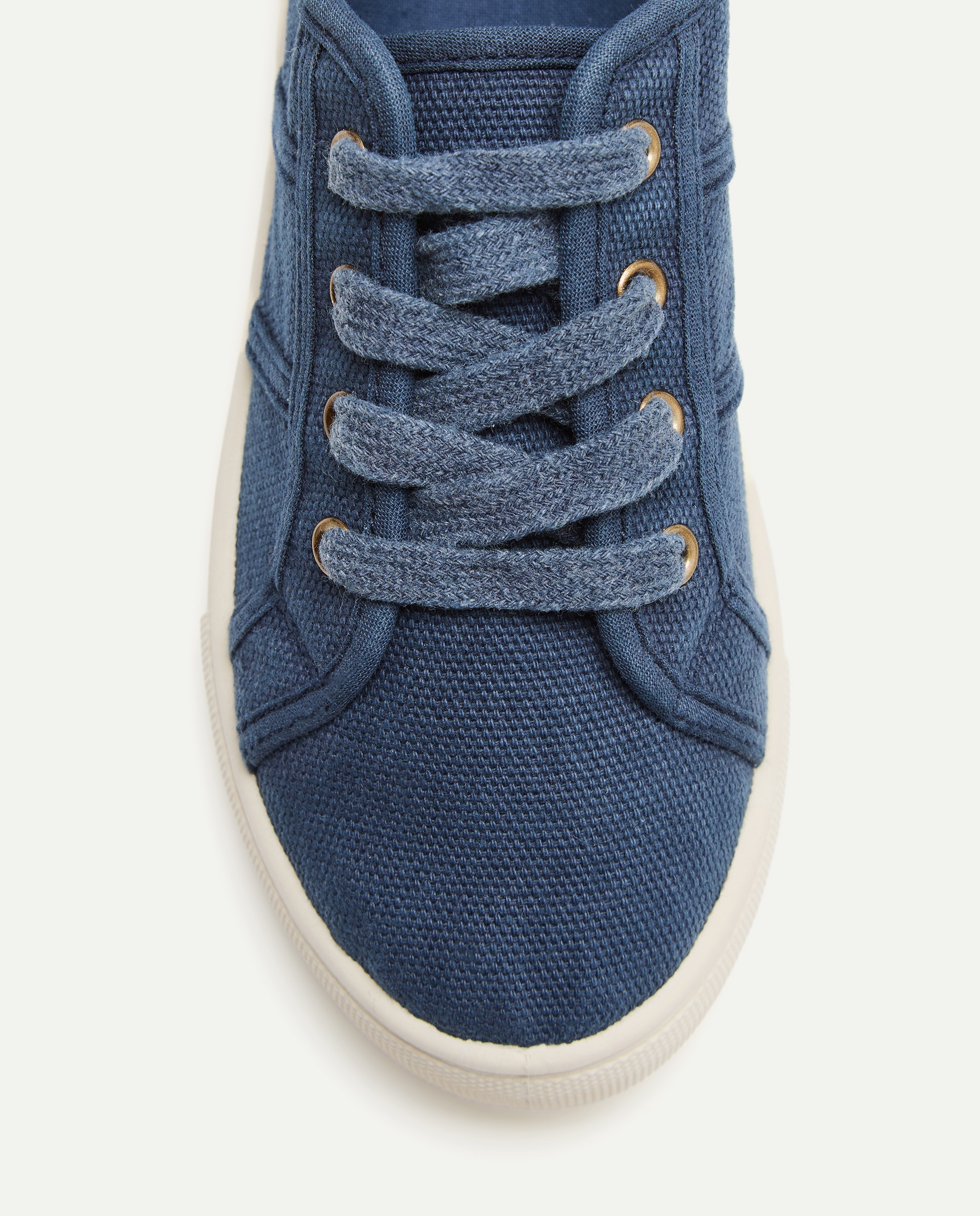 Lona infantil canvas con cordones Azul marino-5
