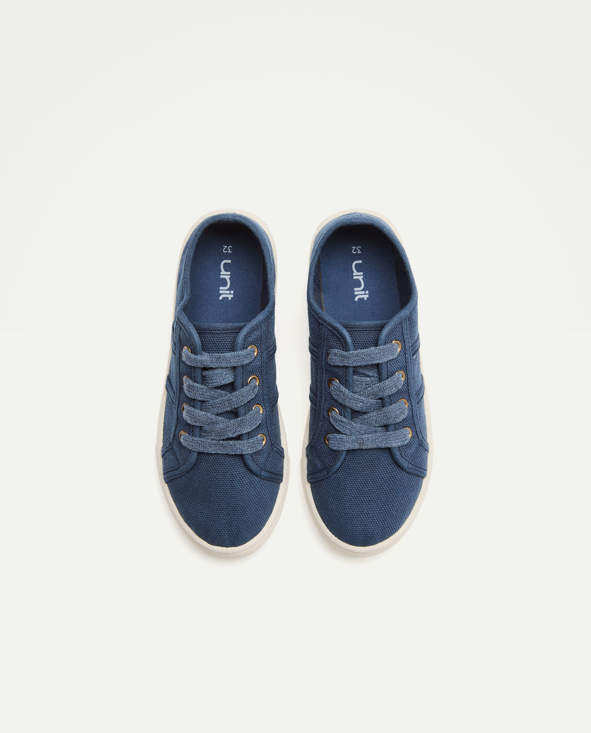 Lona infantil canvas con cordones Azul marino-4