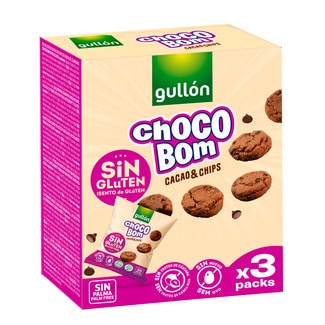 Bolachas Choco Bom Mini Cacau Chip Pack 3 unidades embalagem 40 g - Gullón