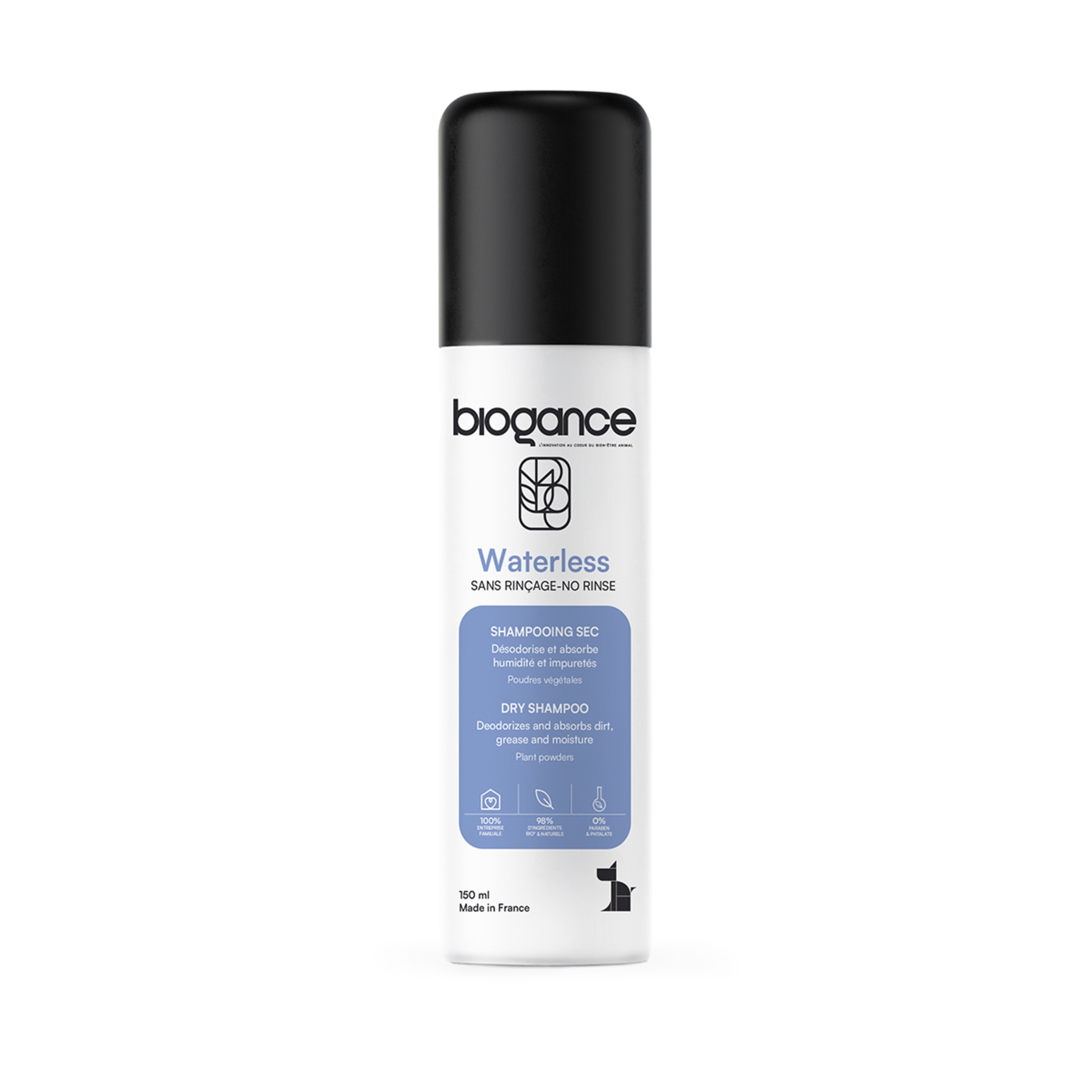 Champô para Cão Waterless Seco embalagem 150 ml