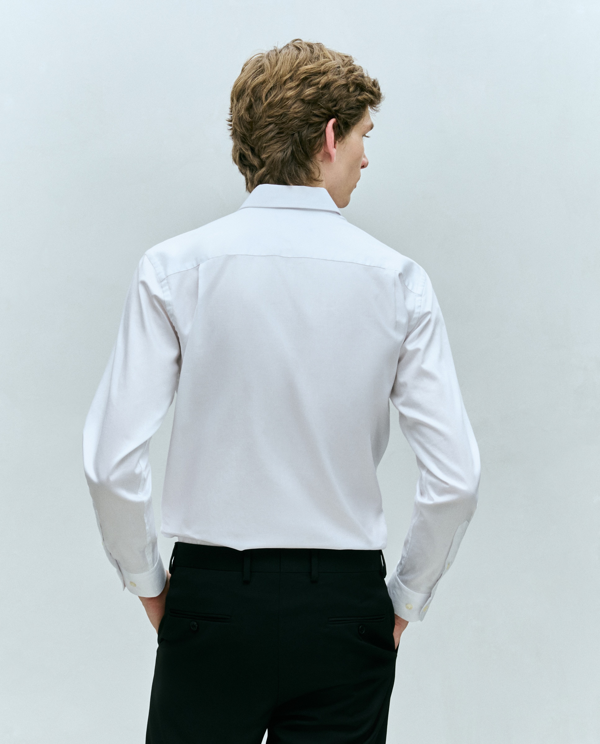 Camisa de hombre de vestir de espiga - Dustin - Blanco Blanco-3