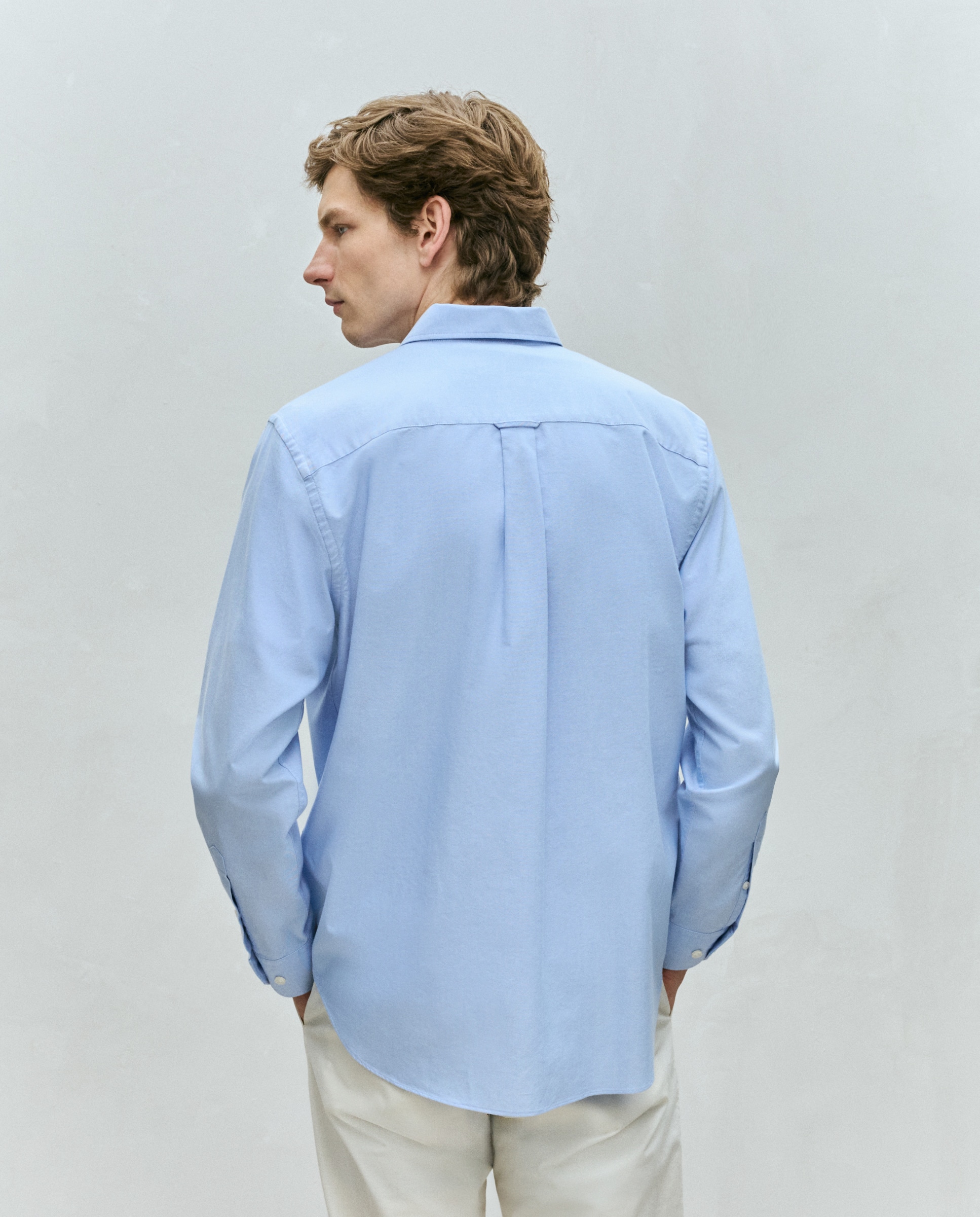 Camisa de hombre Oxford classic fit - Dustin - Azul claro Azul claro-3