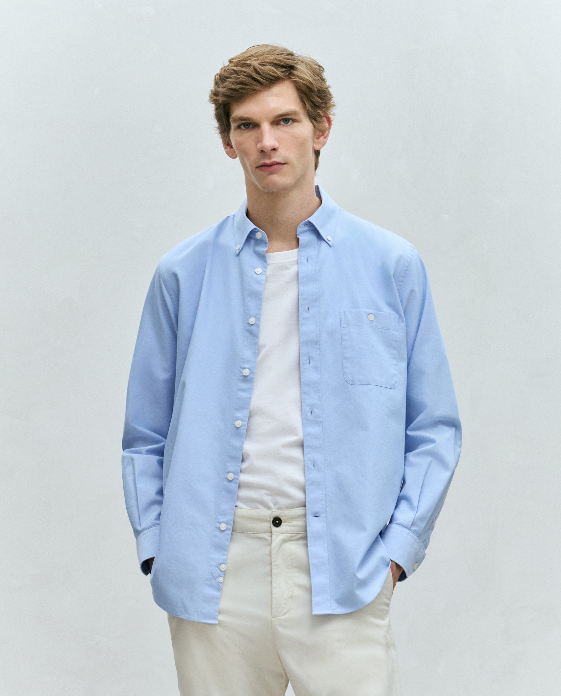 Camisa de hombre Oxford classic fit - Dustin - Azul claro Azul claro-1
