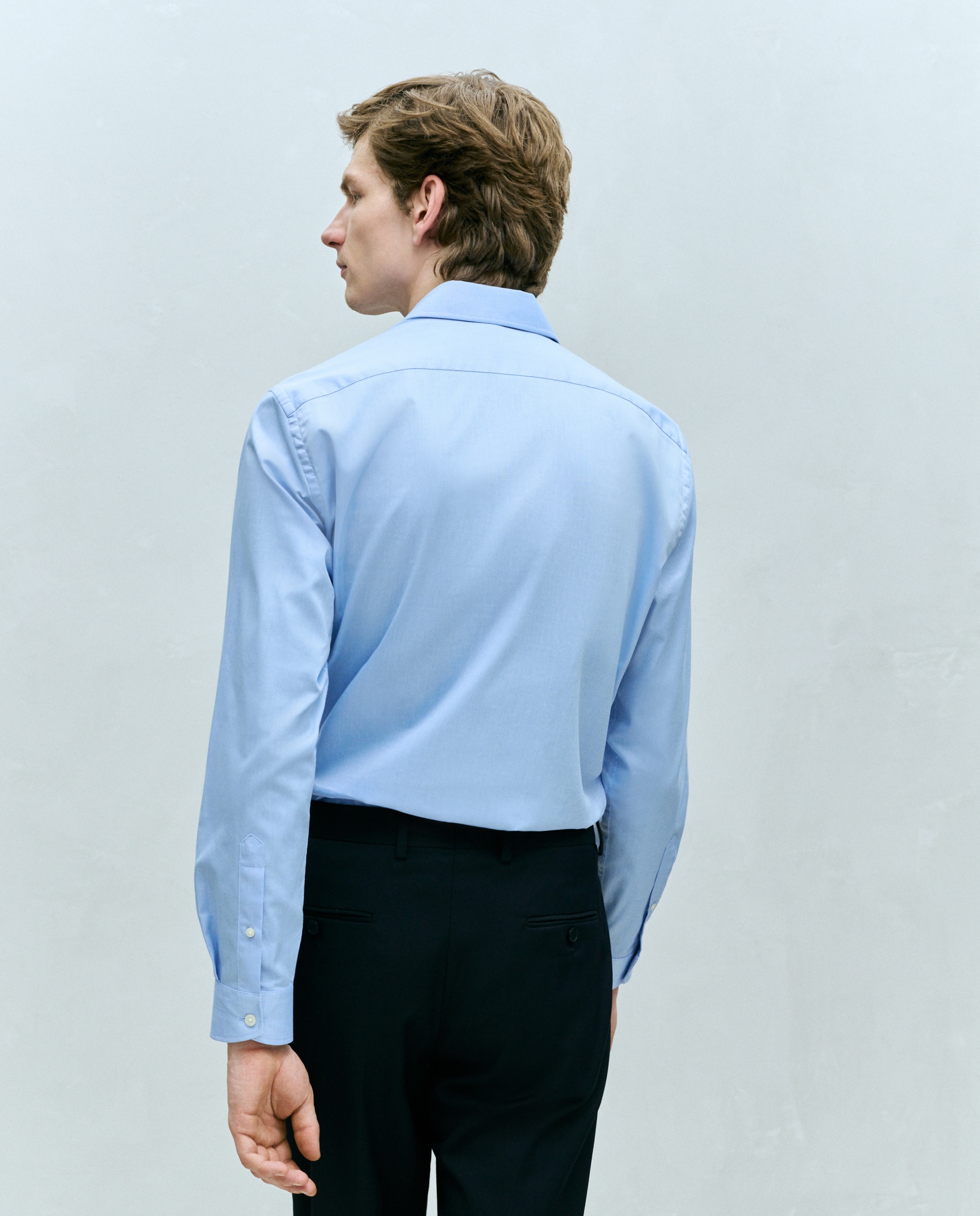 Camisa Clássica Regular Fit com Manga Comprida e Estrutura Azul-3