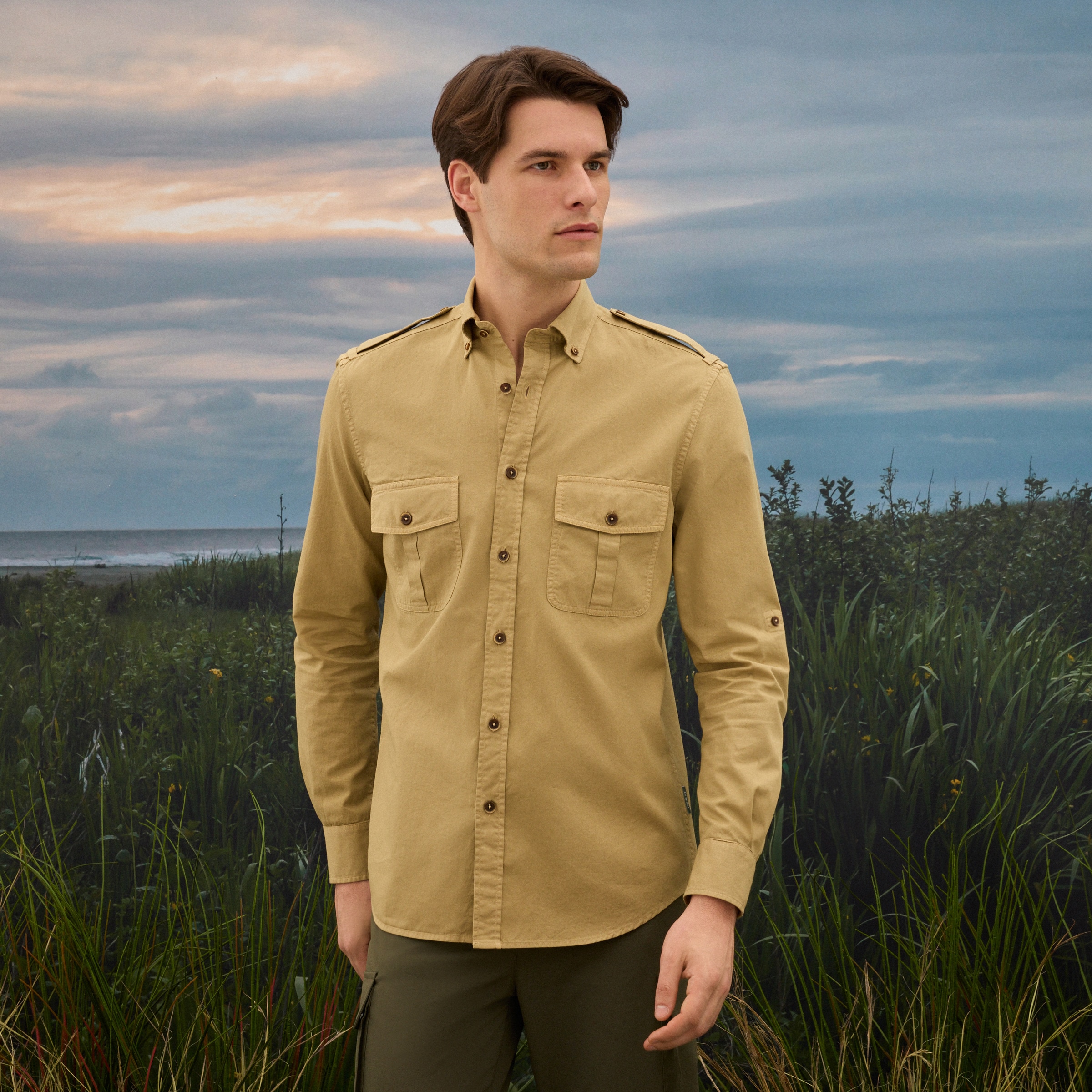 Camisa Safari de Homem Camel-4