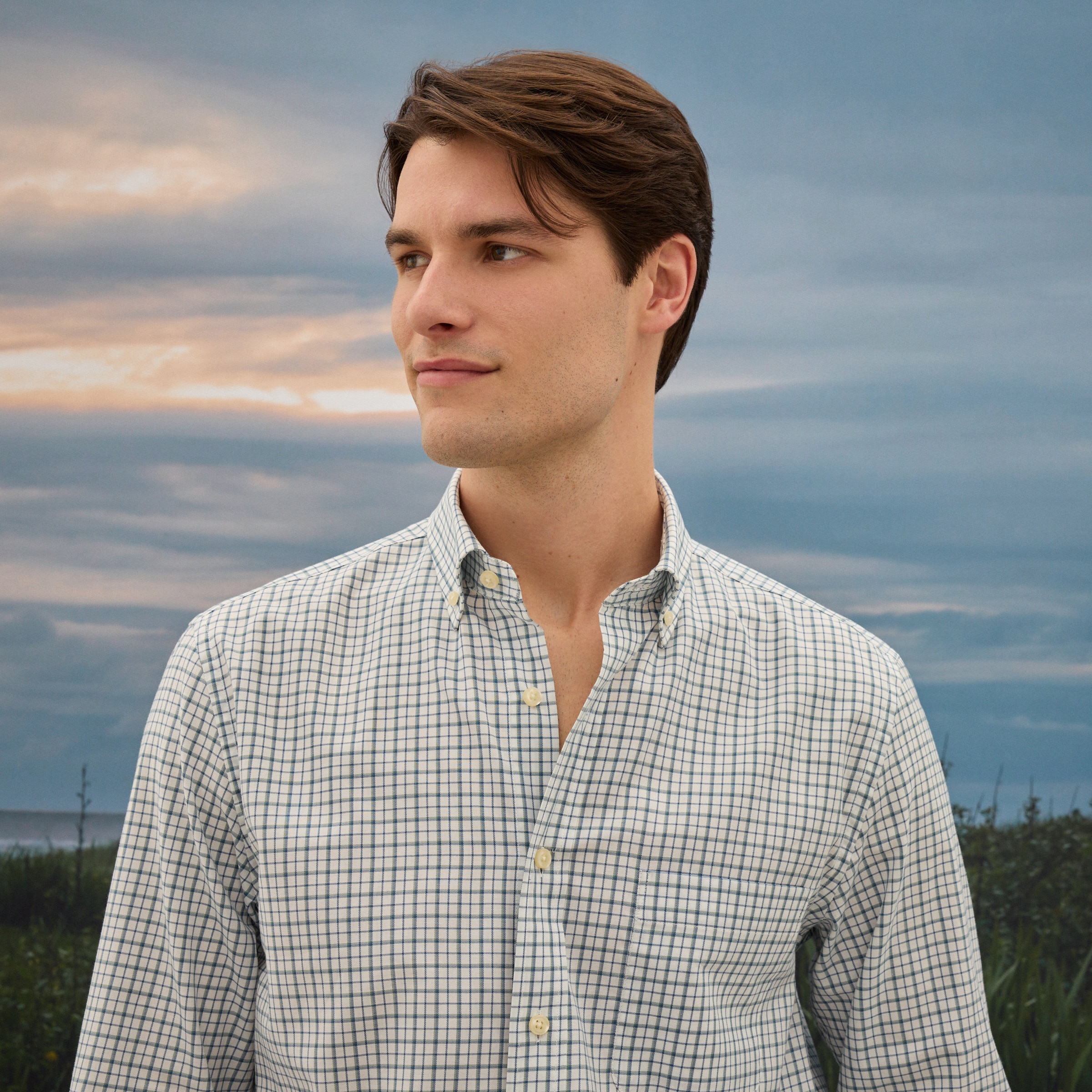 Imagem 0 de Camisa aos Quadrados Botton Down de Homem