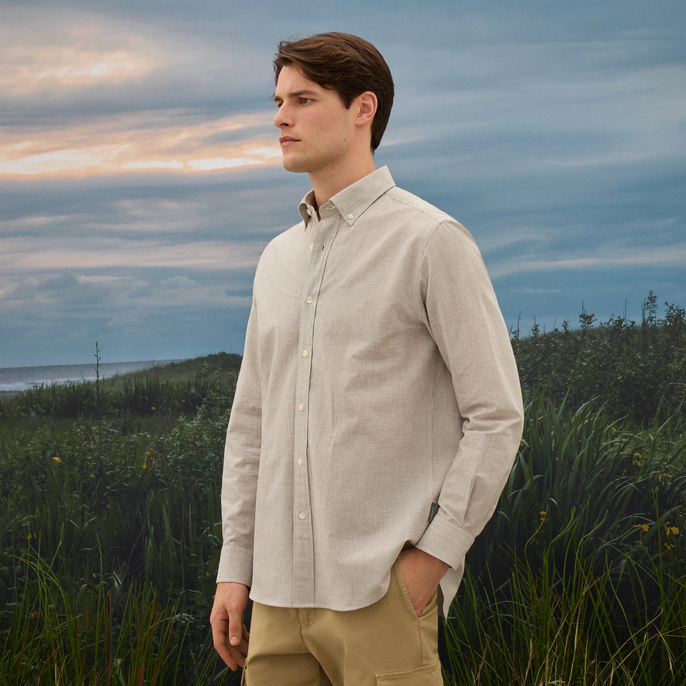 Imagem 0 de Camisa de Linho às Riscas de Homem