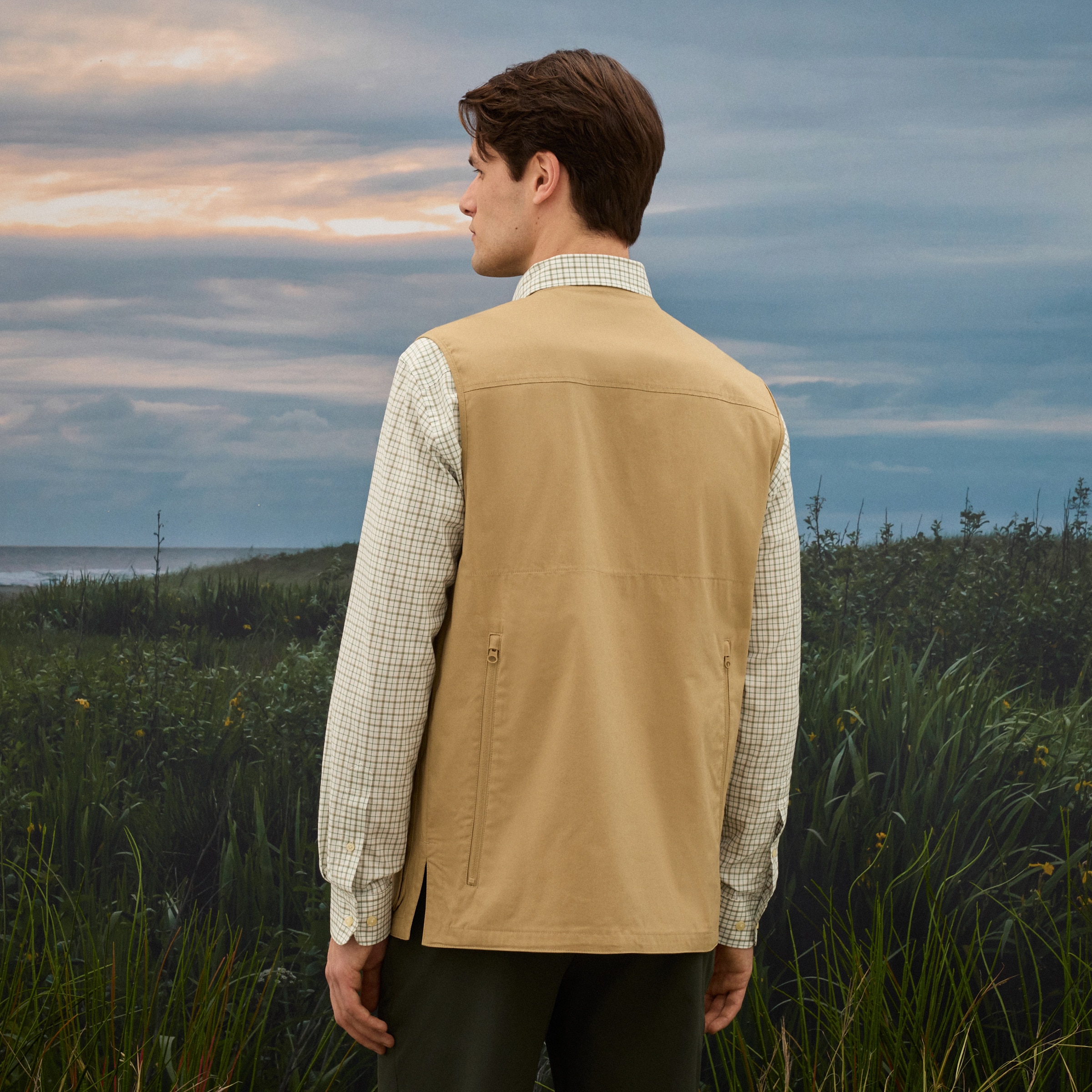 Colete Multibolso de Homem Caqui-3