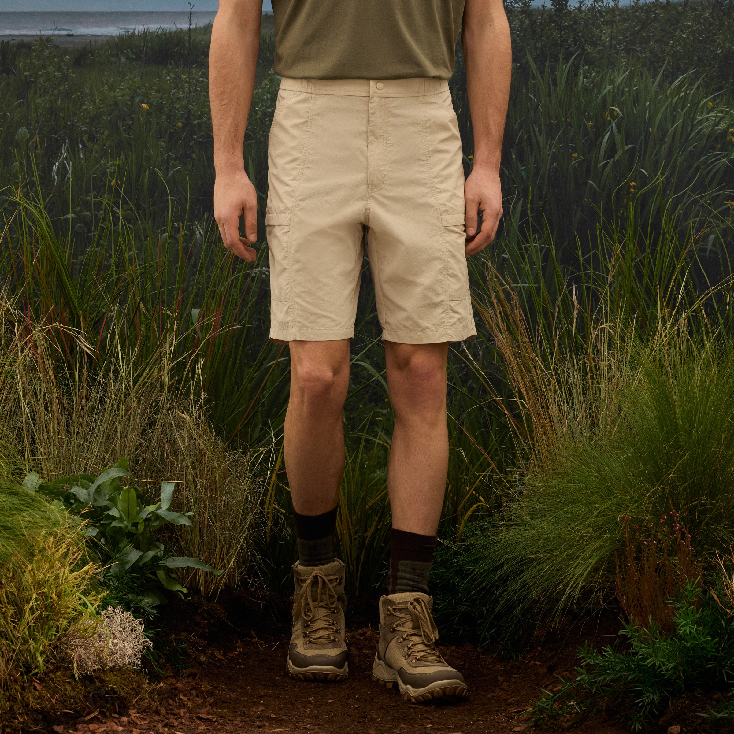 Bermudas de homem Bege-2