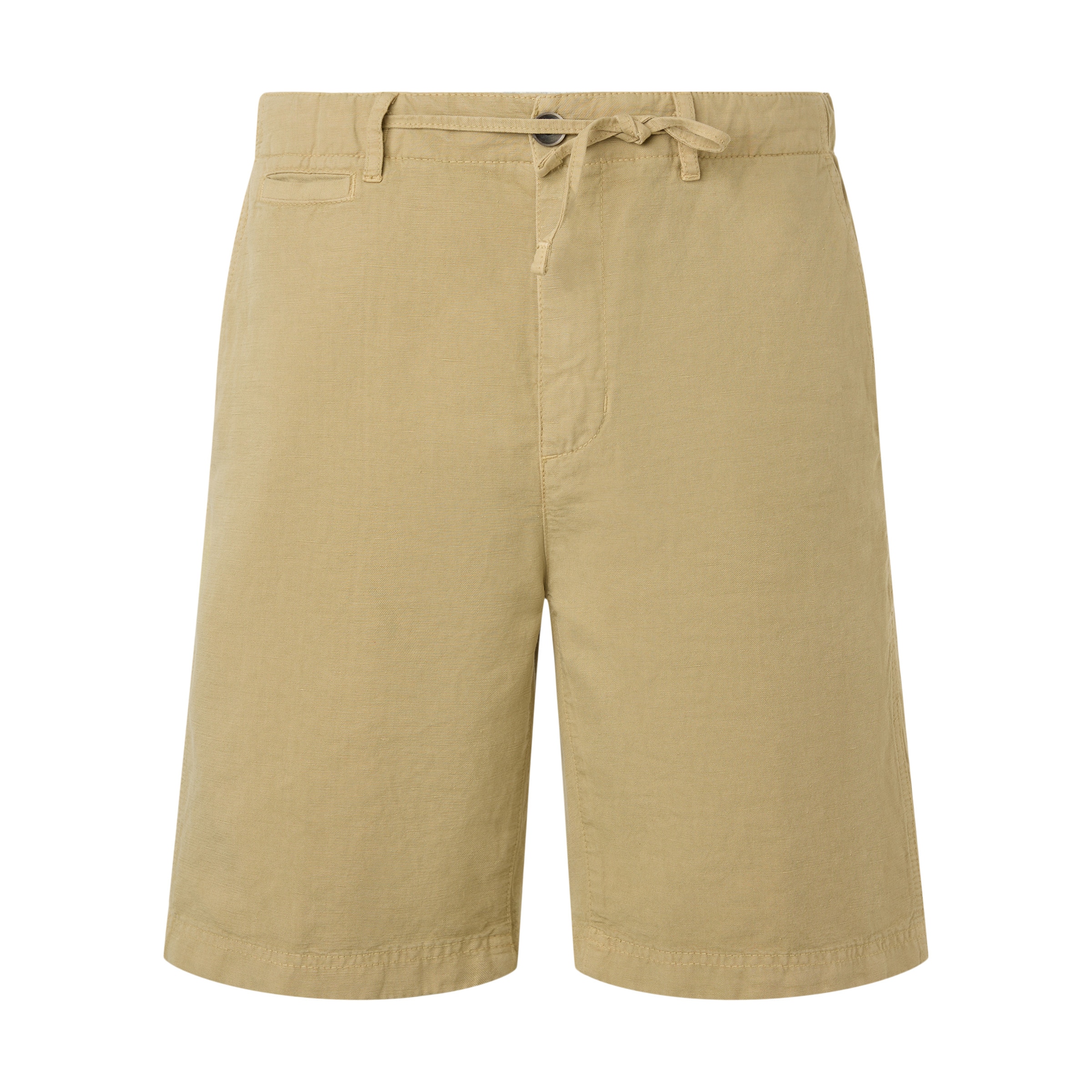 Bermudas de Linho de Homem com Cordões Bege-4