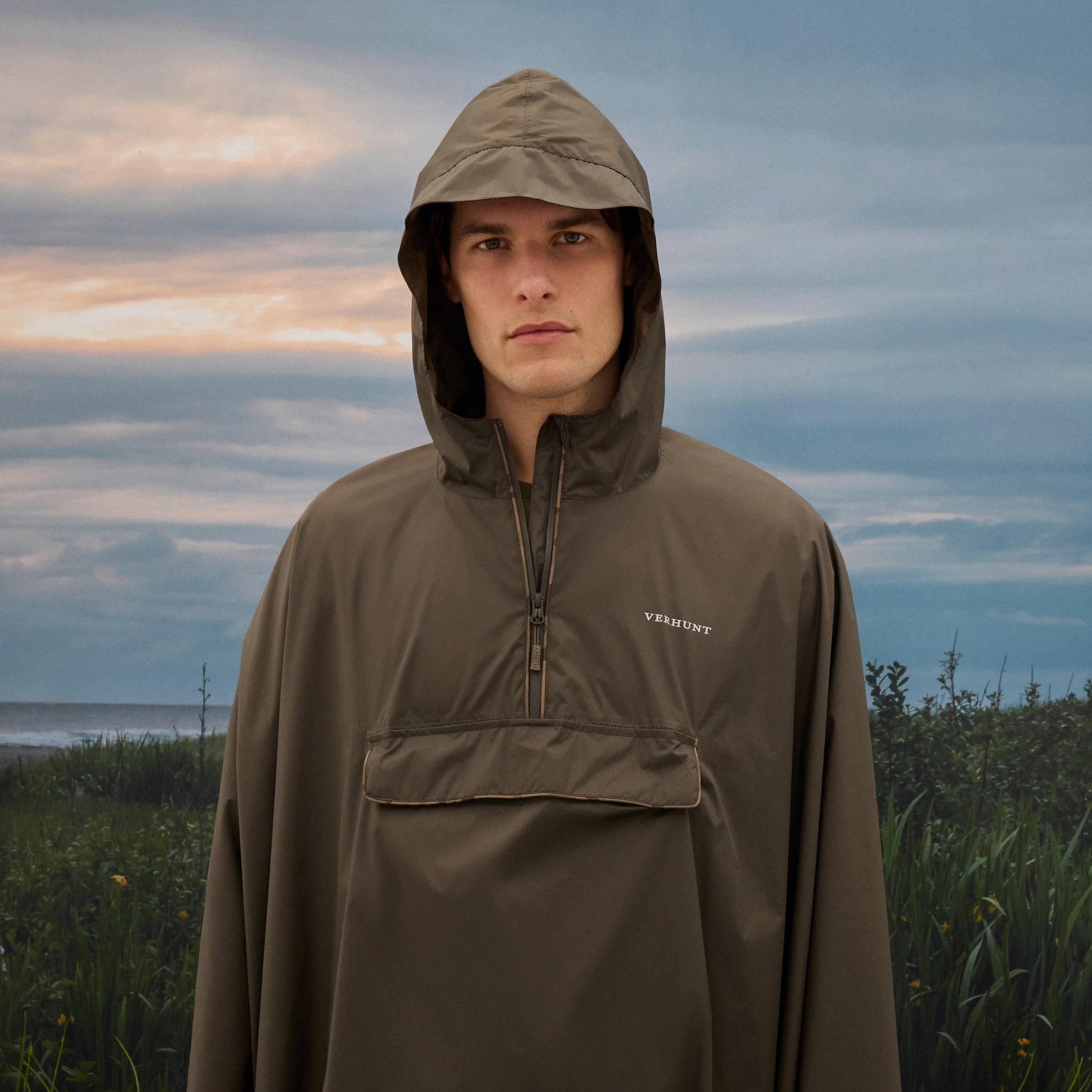 Poncho de Homem Verde-escuro-2