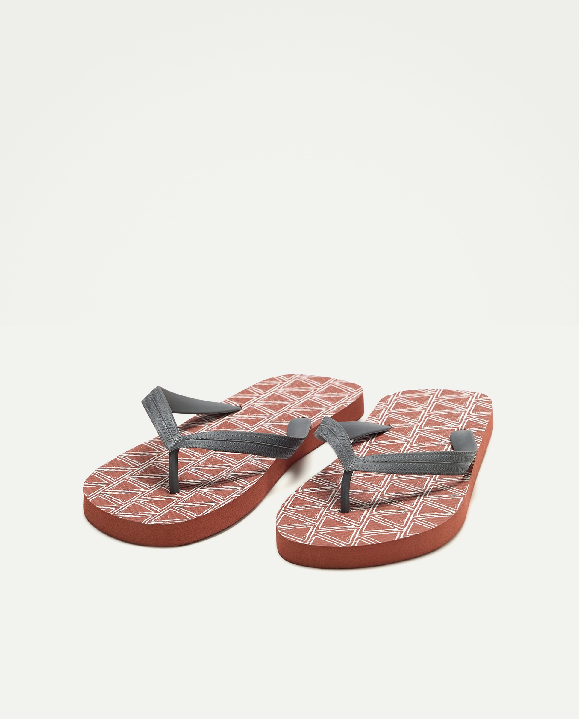 Chancla de baño esclava printed con piso de goma Tostado-2