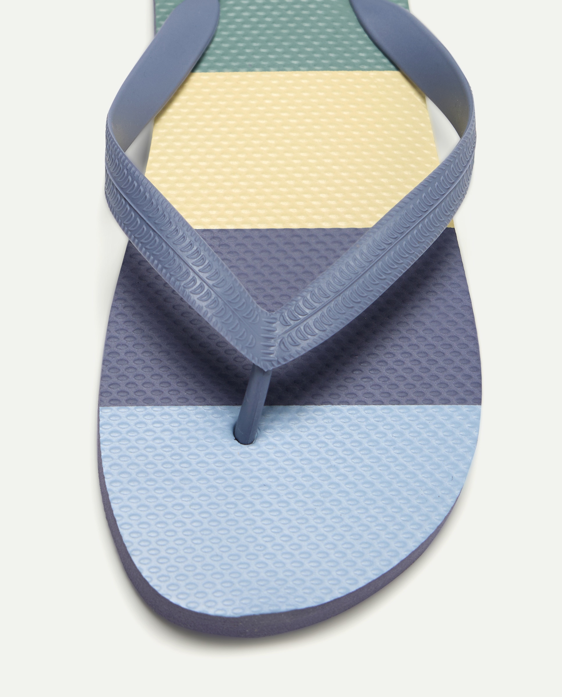 Chancla de baño esclava printed rayas h con piso de goma Azul marino-5