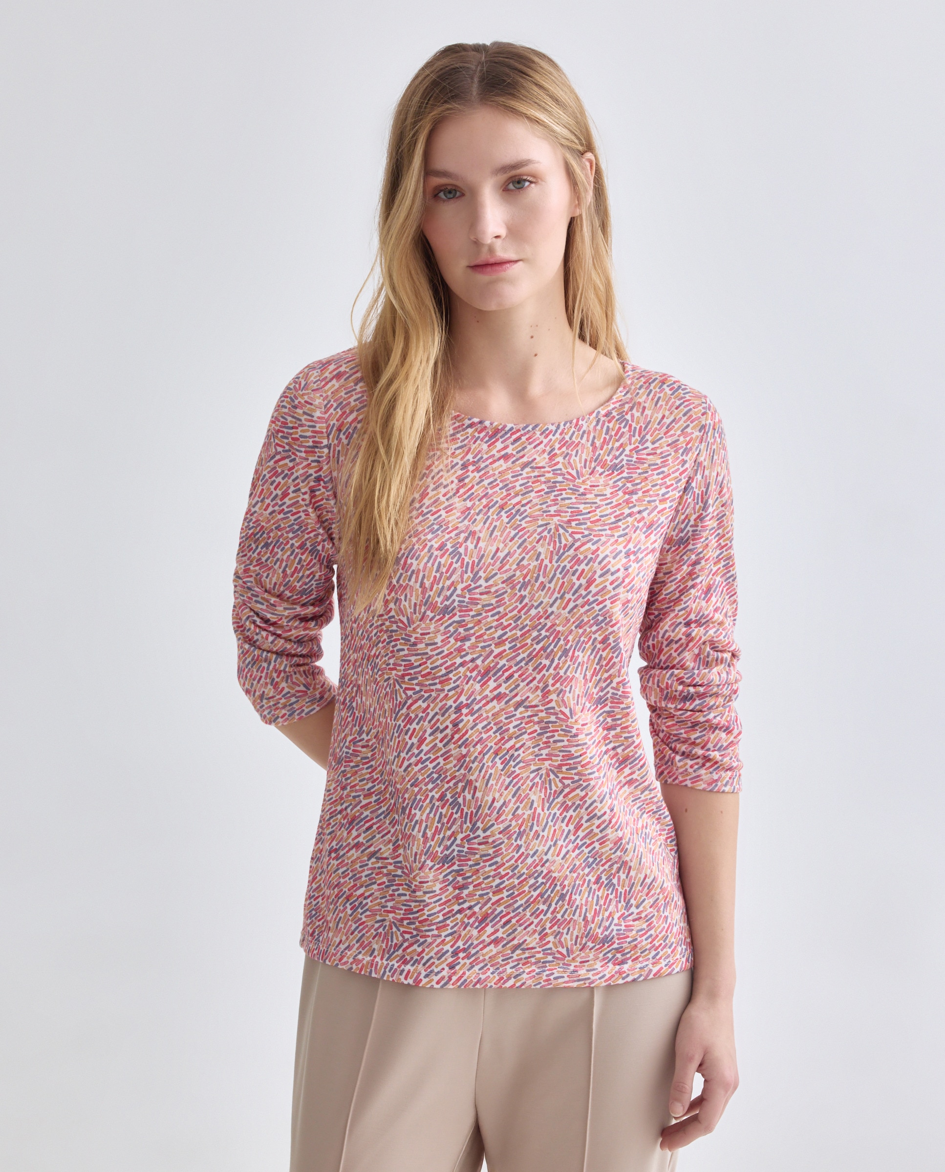 Camisola Estampada com Manga 3/4 Multicolor-1
