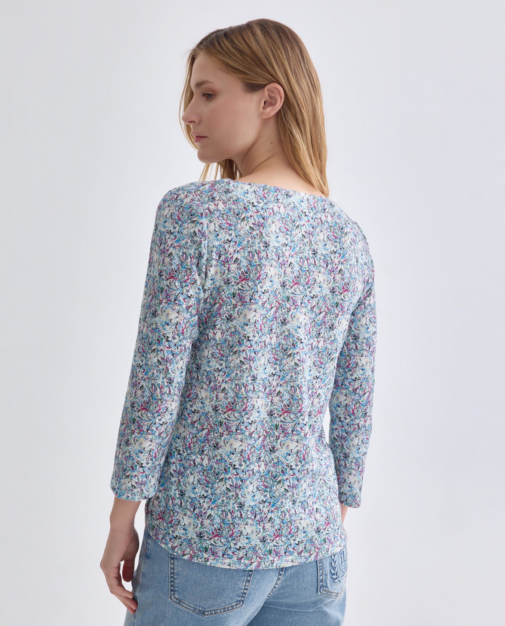 Camisola Estampada com Manga 3/4 Multicolor-3