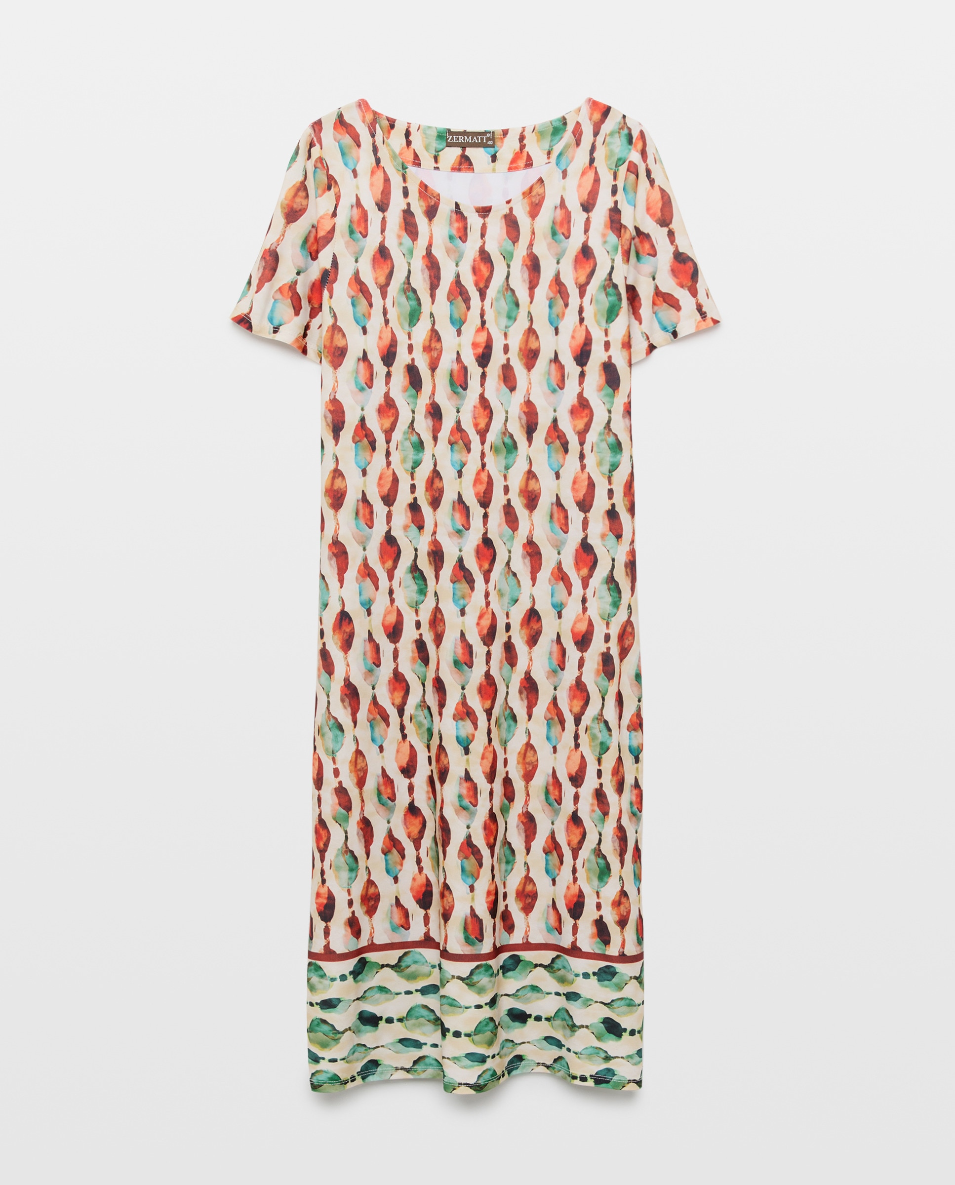 Imagem 0 de Vestido Estampado com Manga Curta