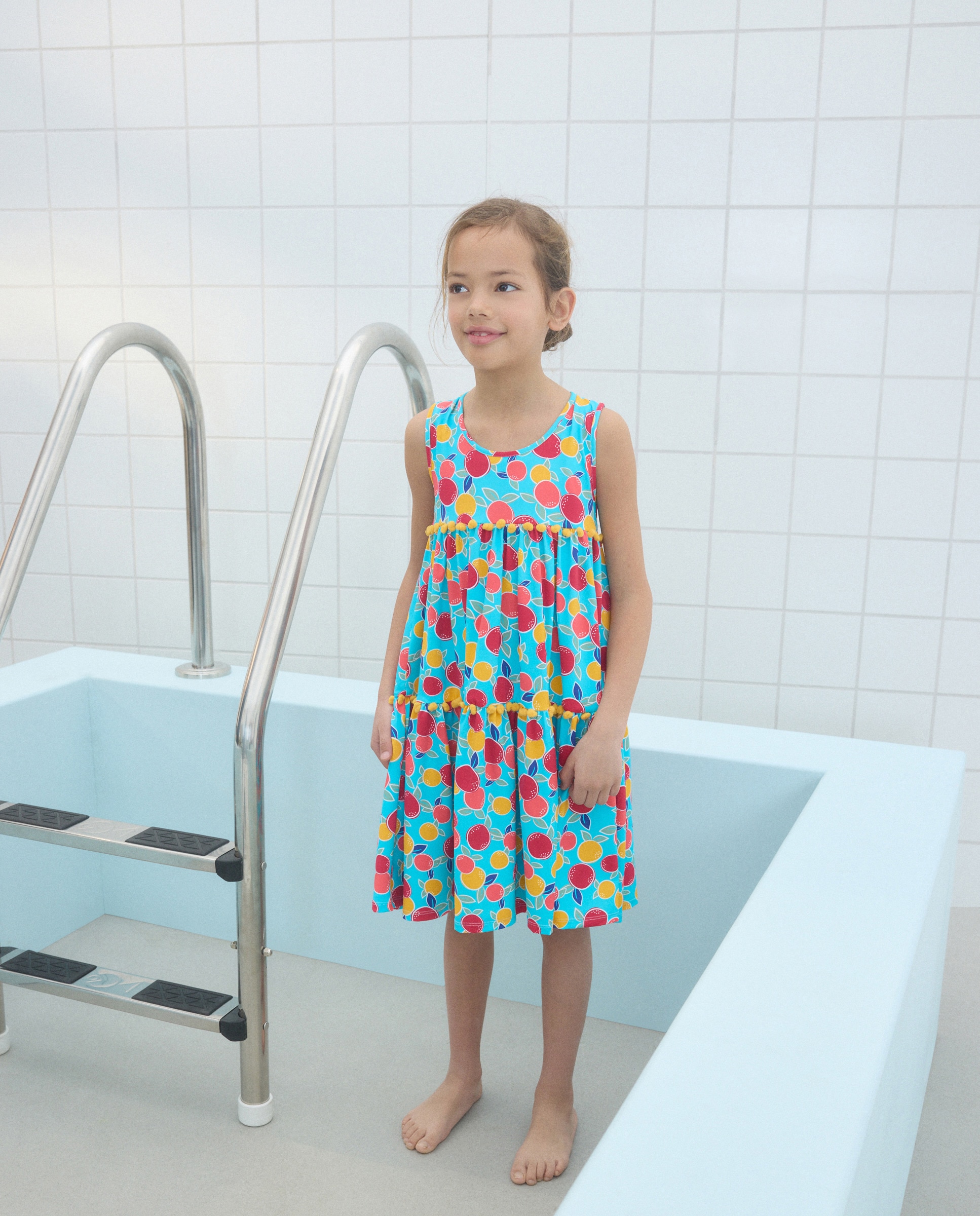 Imagem 0 de Vestido de Folhos às Cores com Ameixas