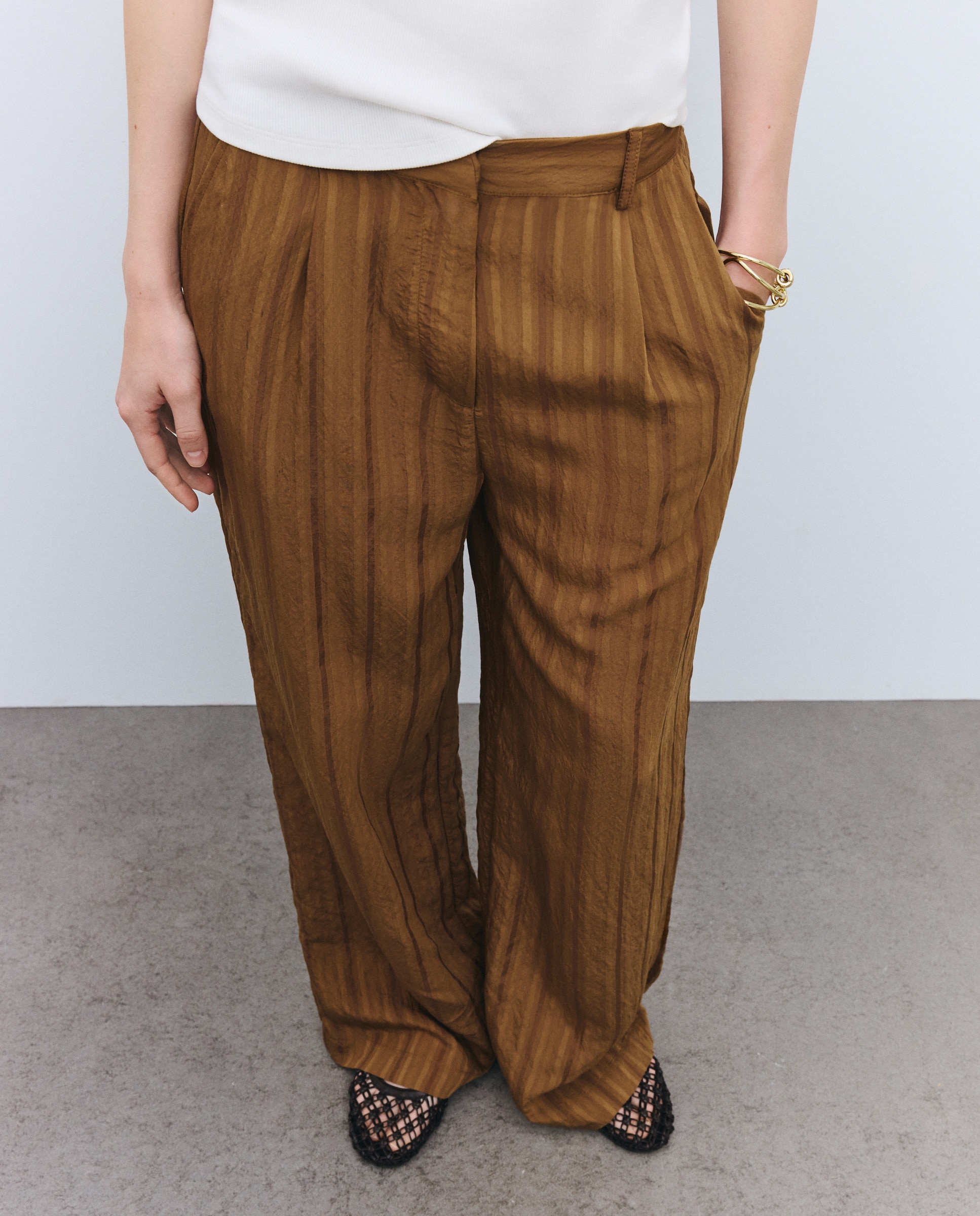 Calças largas 370 Ocre-2