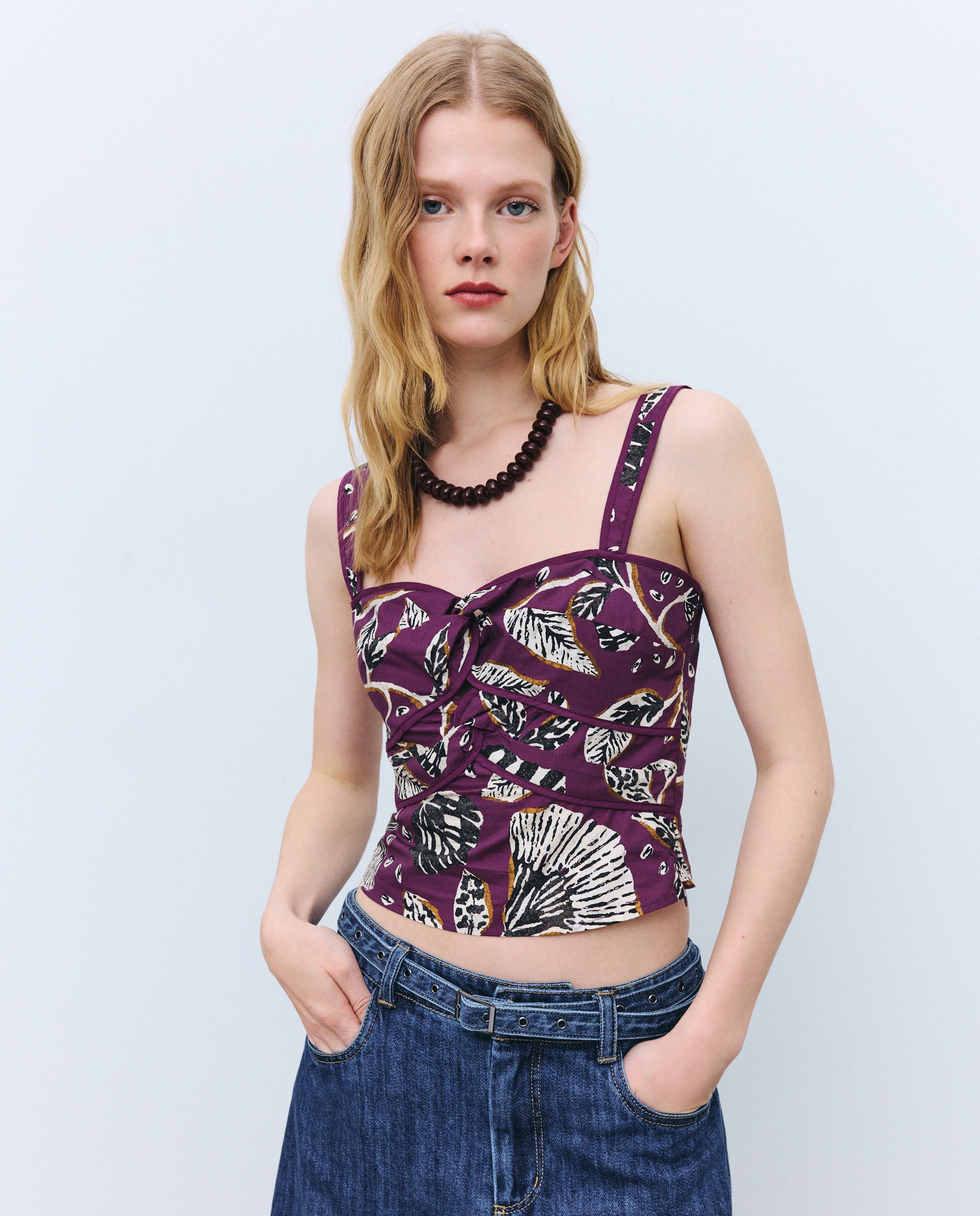 Imagem 0 de Top sem Mangas e com Estampado de Popelina