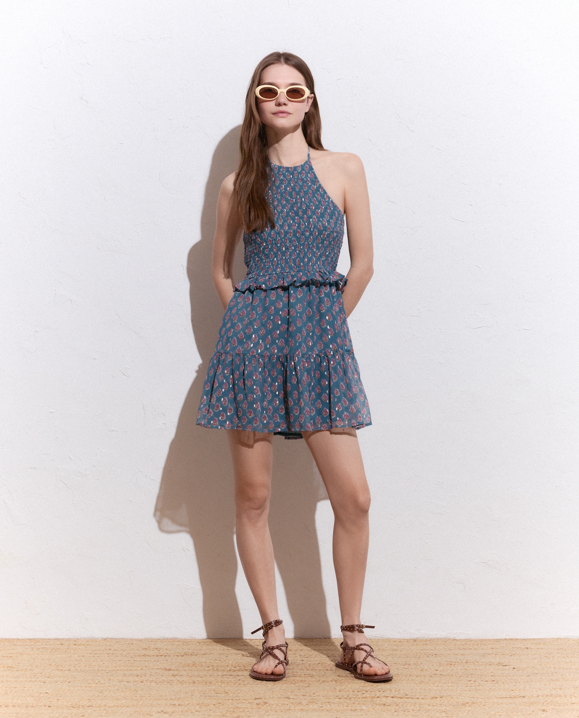 Vestido Curto em Chiffon com Estampado Esmeralda-2