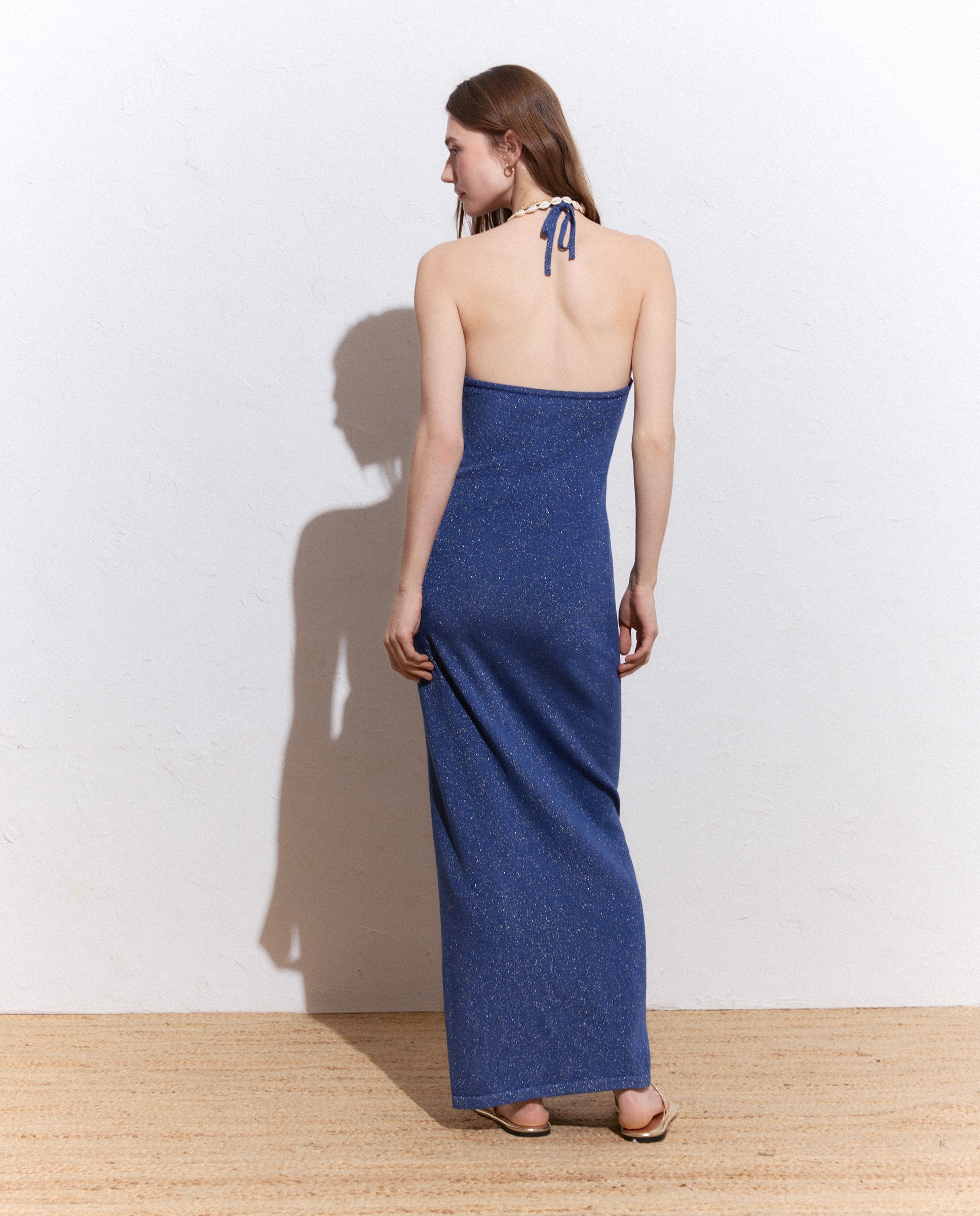 Vestido tricot 490 Petróleo-3