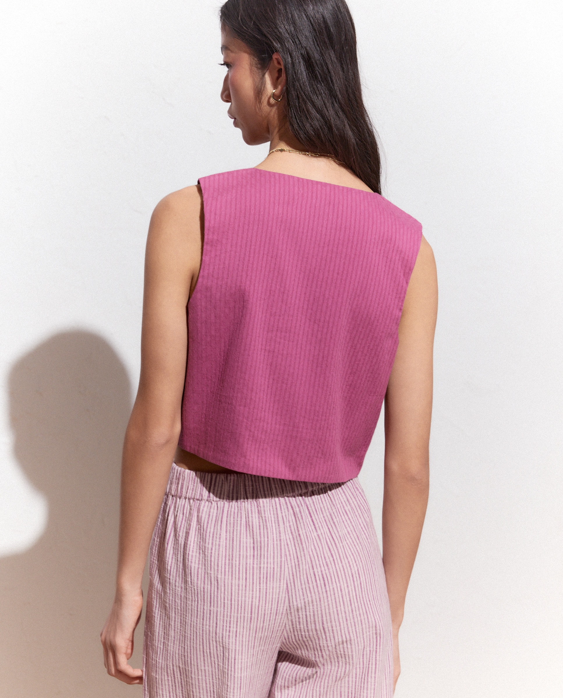 Colete com Laços com Espelhos 230 Rosa Escuro-3