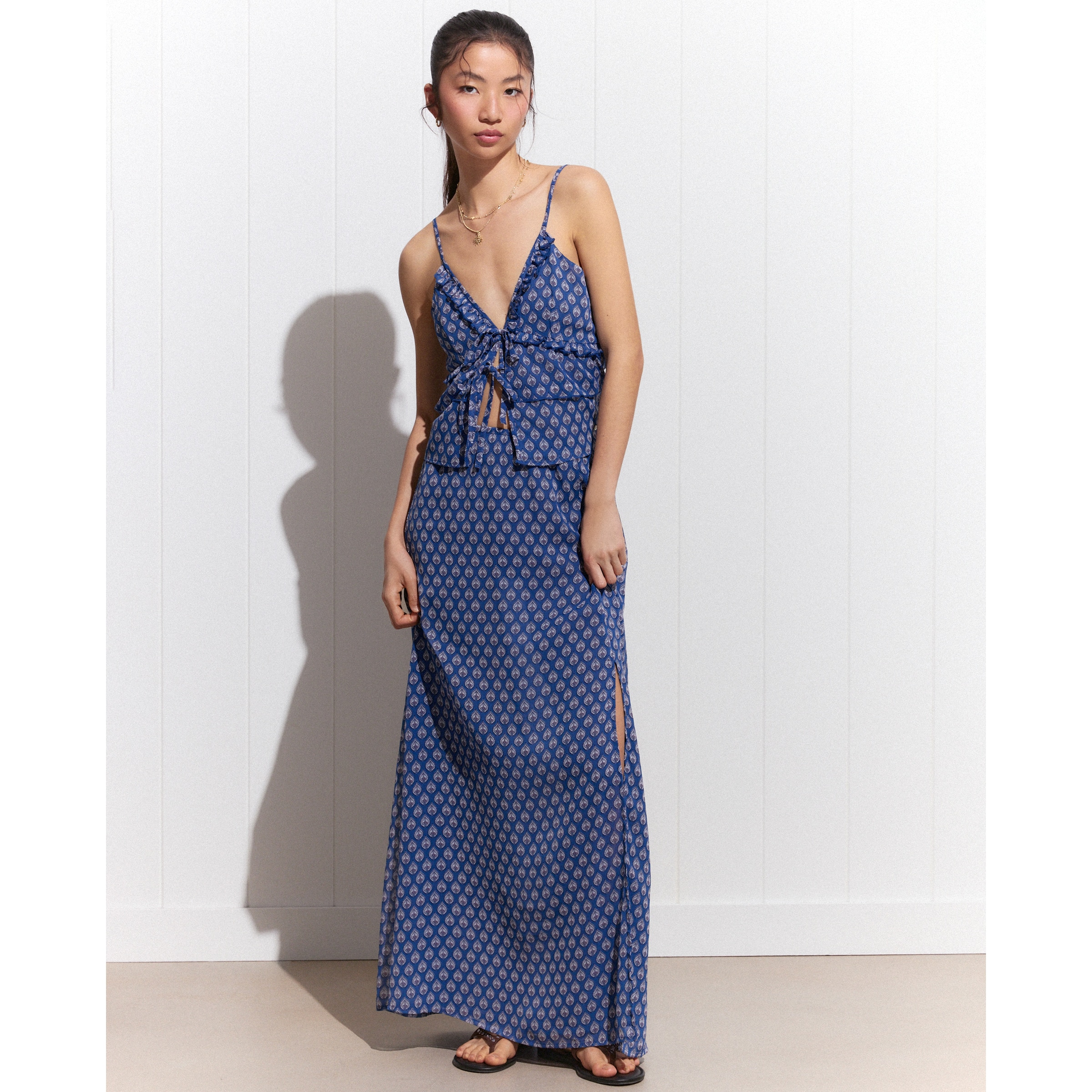 Imagem 0 de Saia Comprida de Chiffon com Estampado