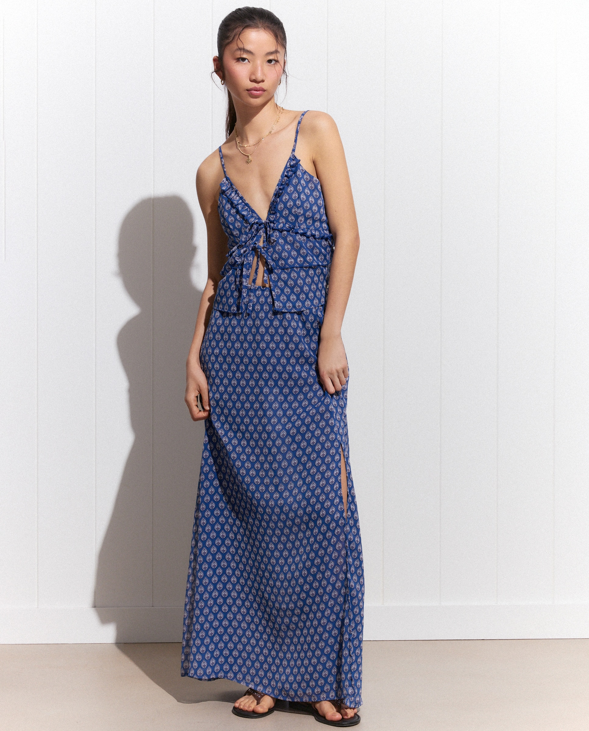 Imagem 0 de Saia Comprida de Chiffon com Estampado