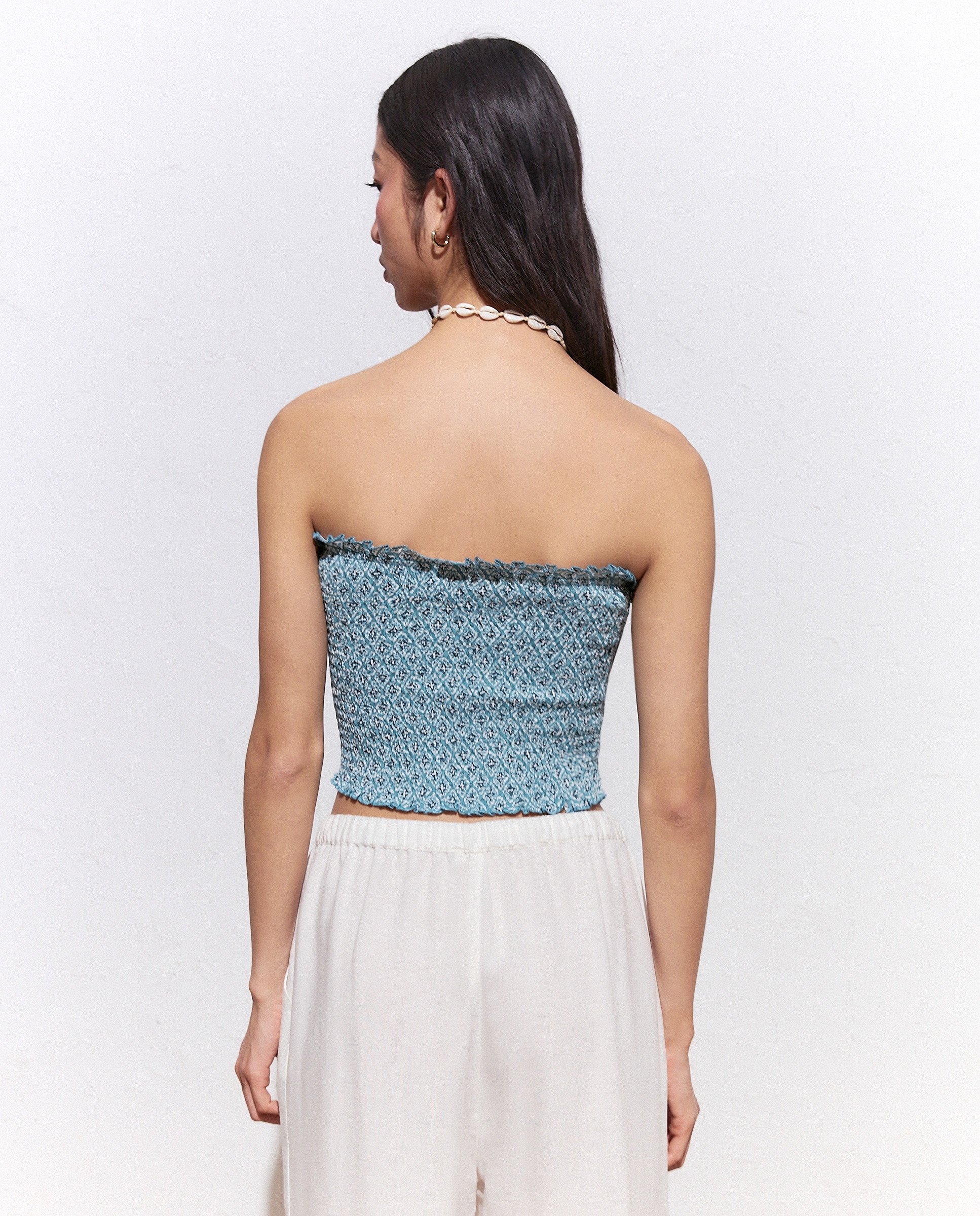 Top de Decote Caicai com Estampado Smock Verde-3