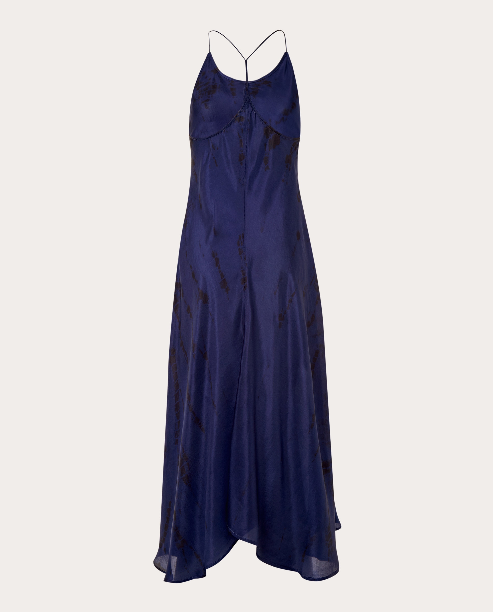 Vestido Comprido Zen de Seda Azul-2