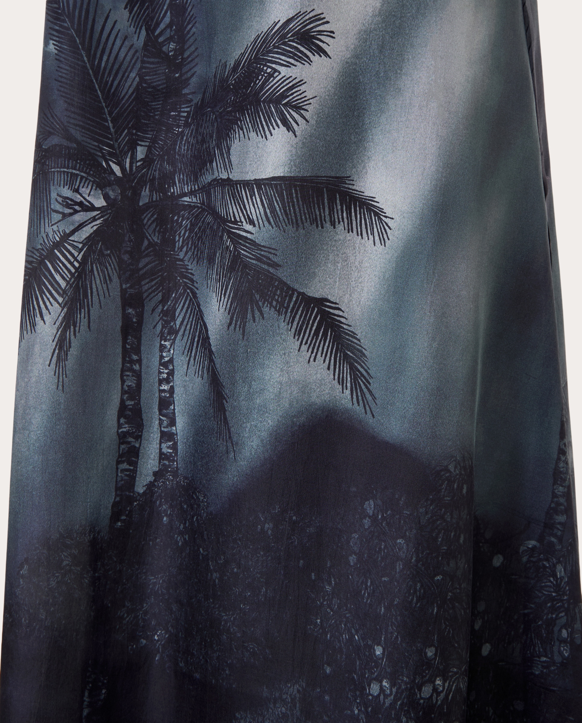 Vestido Comprido Vela de Seda Azul-5