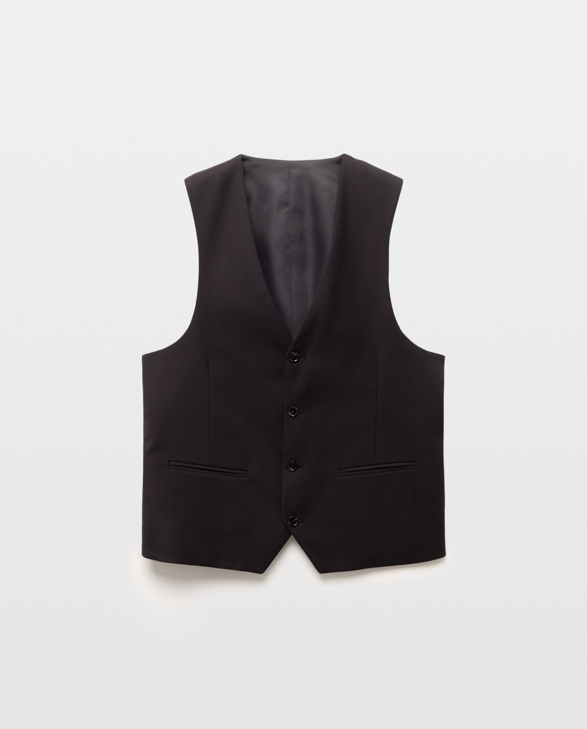 Chaleco de traje para hombre liso - Easy Wear - Negro Negro-4