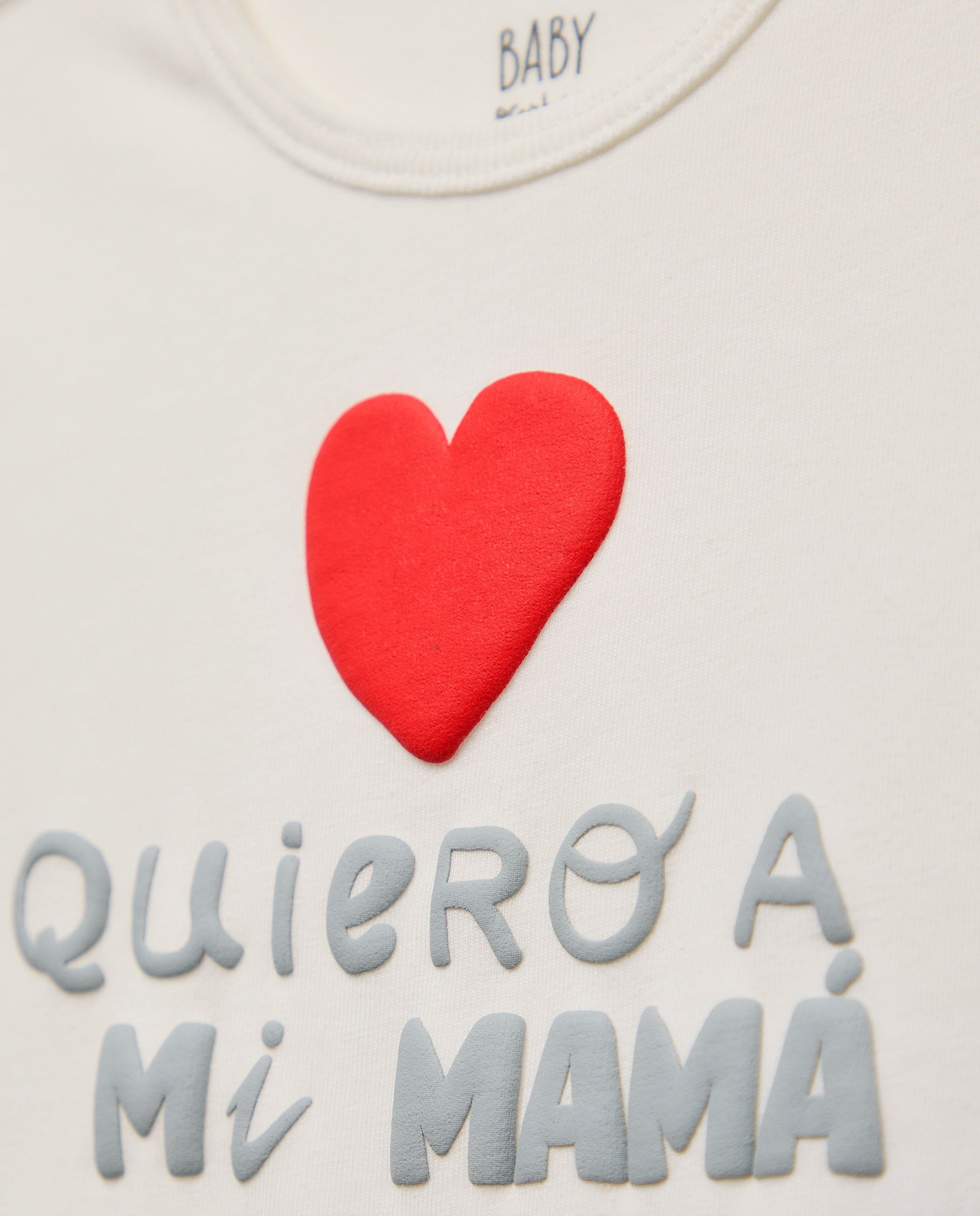 Body de Bebé com Mensagem de Tom em Contraste Baby El Corte Inglés Branco-marfim-3