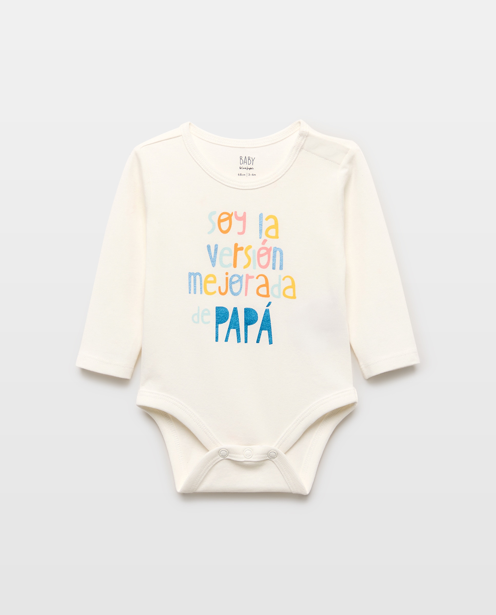 Imagem 0 de Body de Bebé com Mensagem de Tom em Contraste